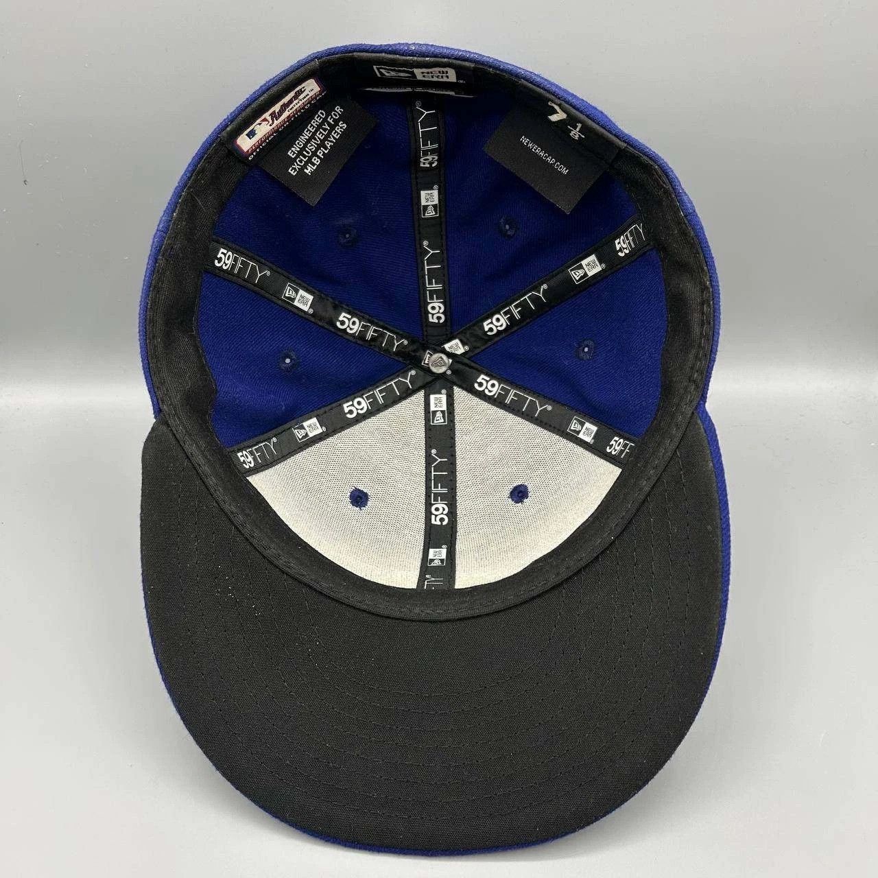 New Era Los Angeles LA Dodgers Hat Men 7 1/8 Blue MLB Fitted Cap Size ONE SIZE - 2 Thumbnail