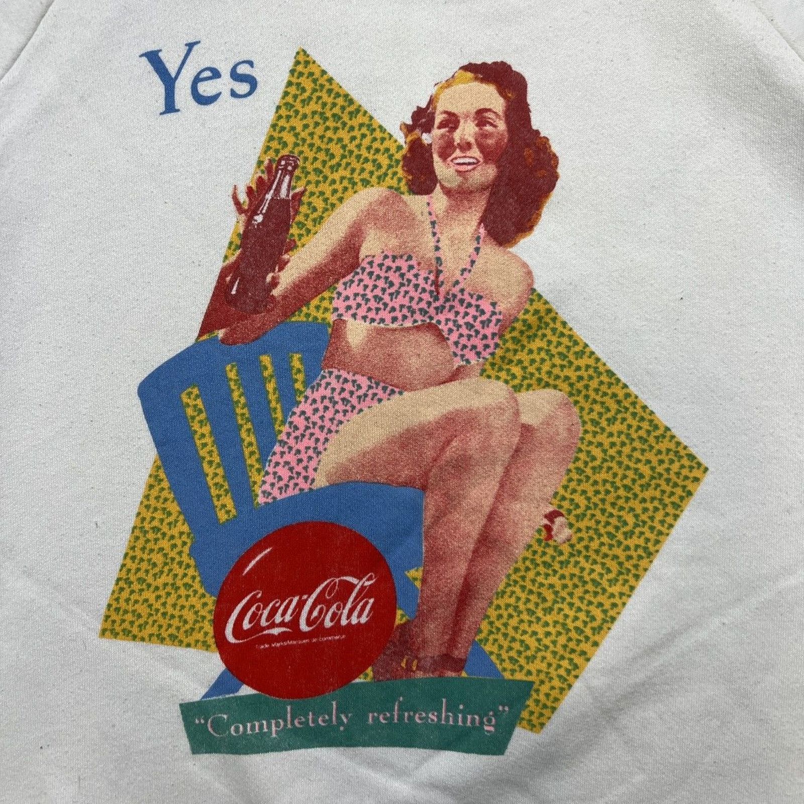 Coca Cola × Vintage Vintage Coca Cola Beach Girl Sweatshirt Retro 90s Pullover Size US XL / EU 56 / 4 - 2 Thumbnail