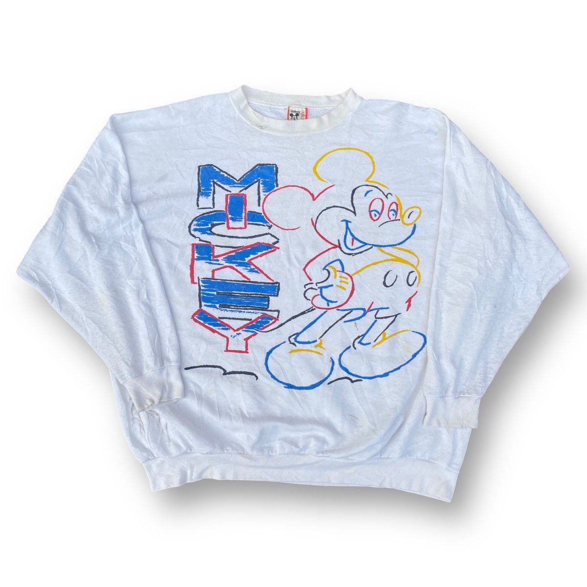 Disney × Mickey Mouse × Vintage Vintage 90’s Mickey Mouse Sweatshirt. #E4 Size US XXL / EU 58 / 5 - 1 Thumbnail