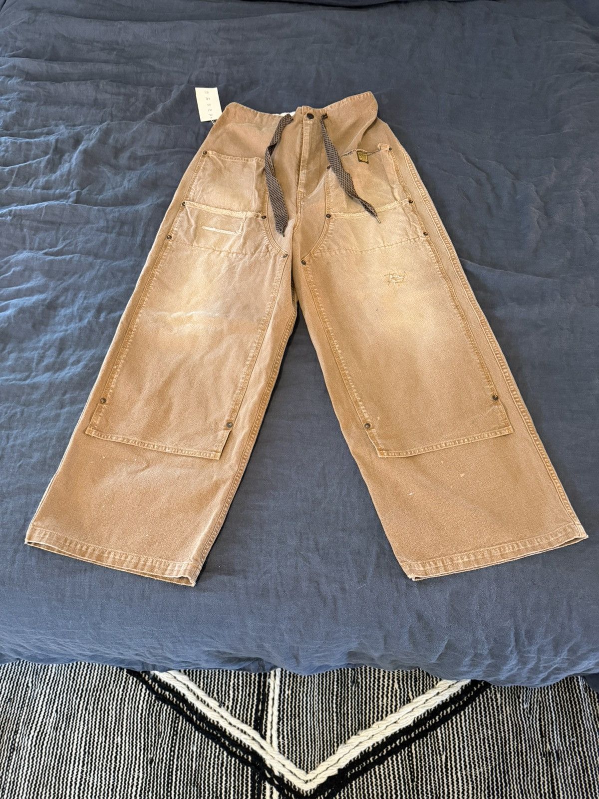 Kapital KAPITAL Farmer Wide-Leg Distressed Cotton Trousers Size US 30 / EU 46 - 1 Thumbnail