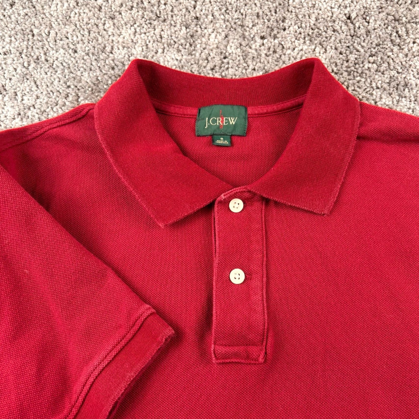 J.Crew J.CREW Pique Polo Shirt Men S Red Washed Knit Short Sleeve Classic Preppy Retro Beach Tennis Golf Netball Modern Outdoor Holiday Size US S / EU 44-46 / 1 - 2 Thumbnail