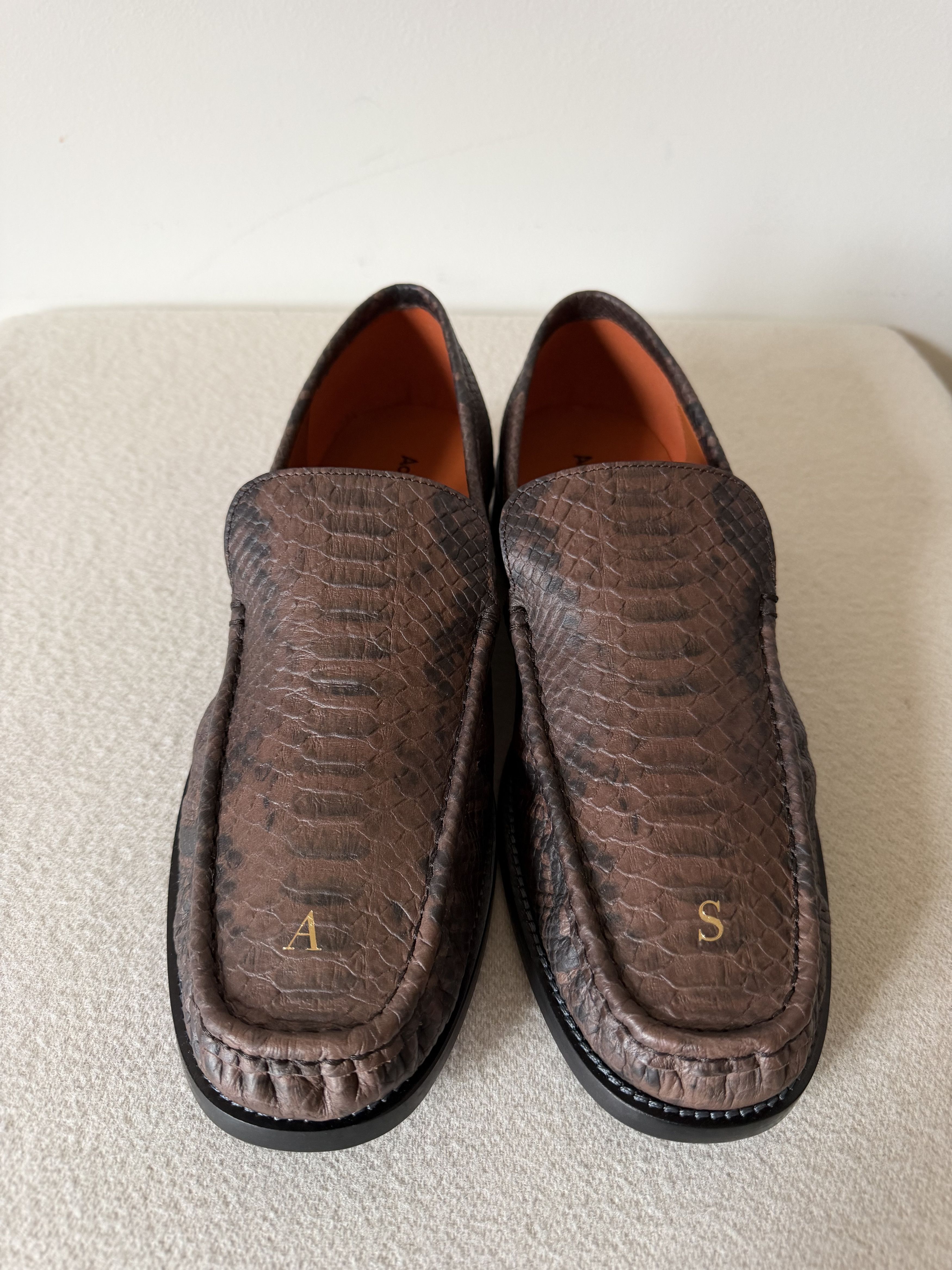 Acne Studios Acne Studios Light Hiss Embossed Snakeskin Loafers Size US 12 / EU 45 - 4 Thumbnail