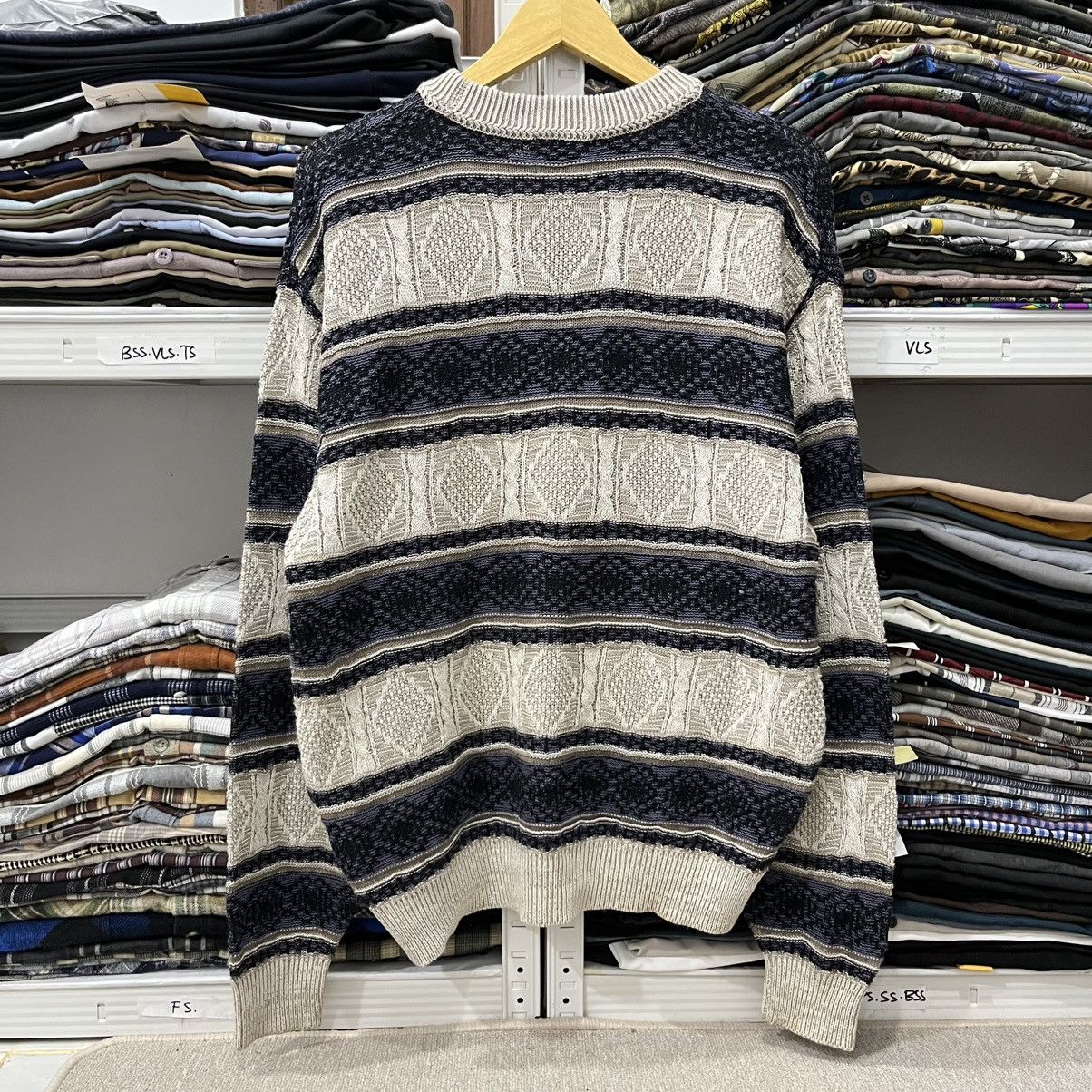 Homespun Knitwear Gard robie brown stripes knit sweater Size US L / EU 52-54 / 3 - 8 Thumbnail