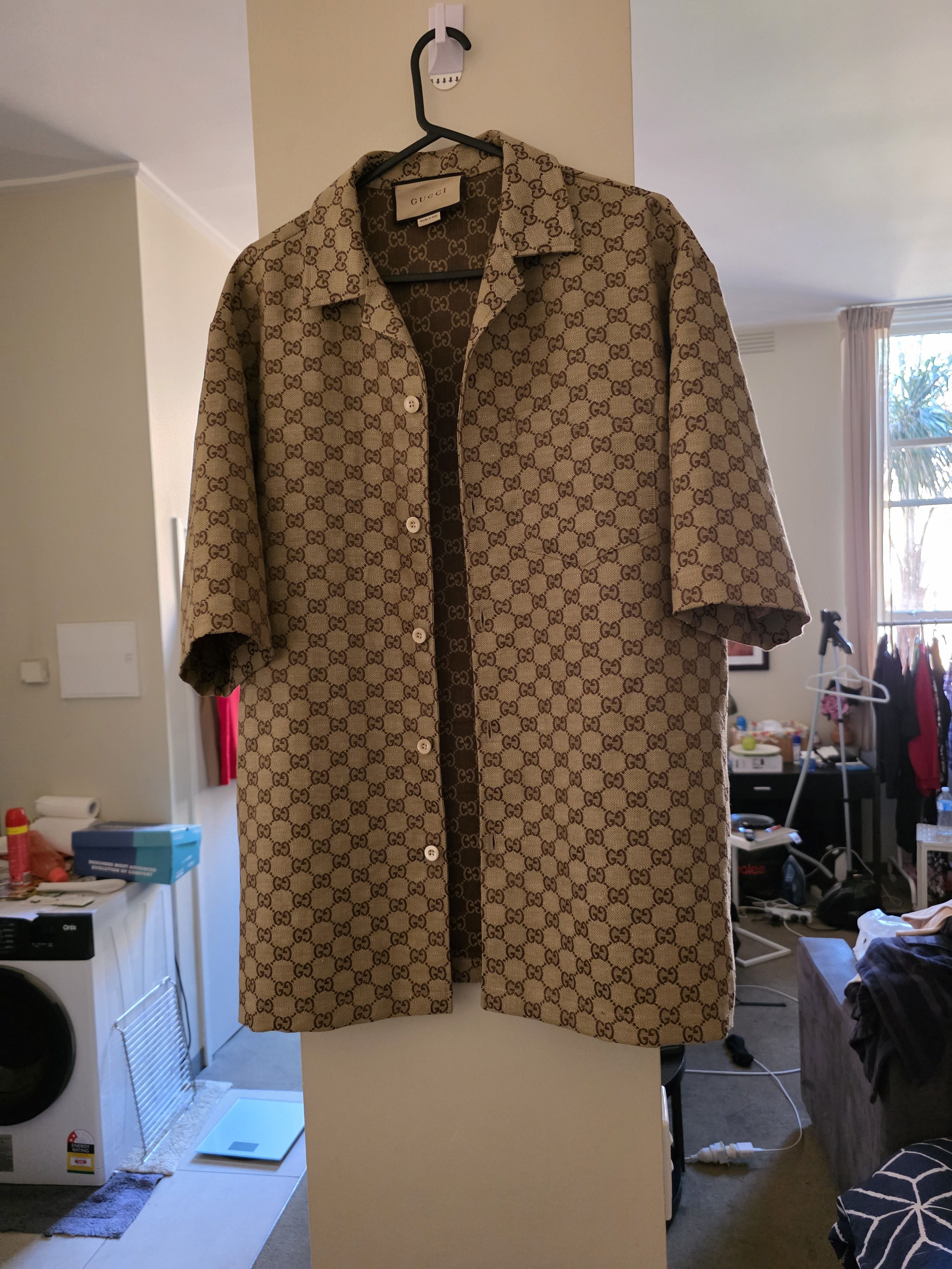 Gucci Gucci gg linen blend canvas shirt Size US M / EU 48-50 / 2 - 3 Thumbnail