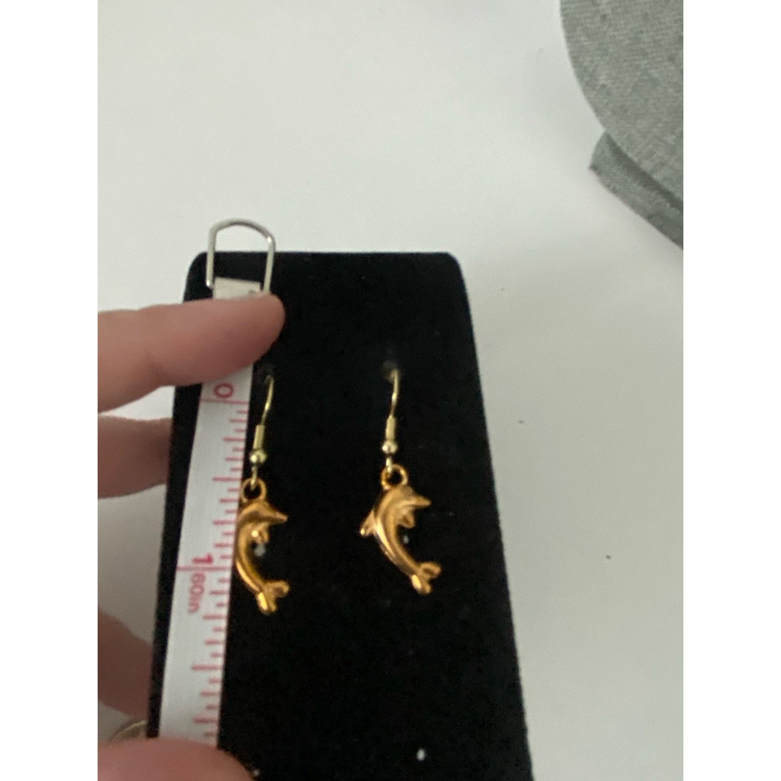 Handmade dolphin earrings gold tone Size ONE SIZE - 3 Thumbnail