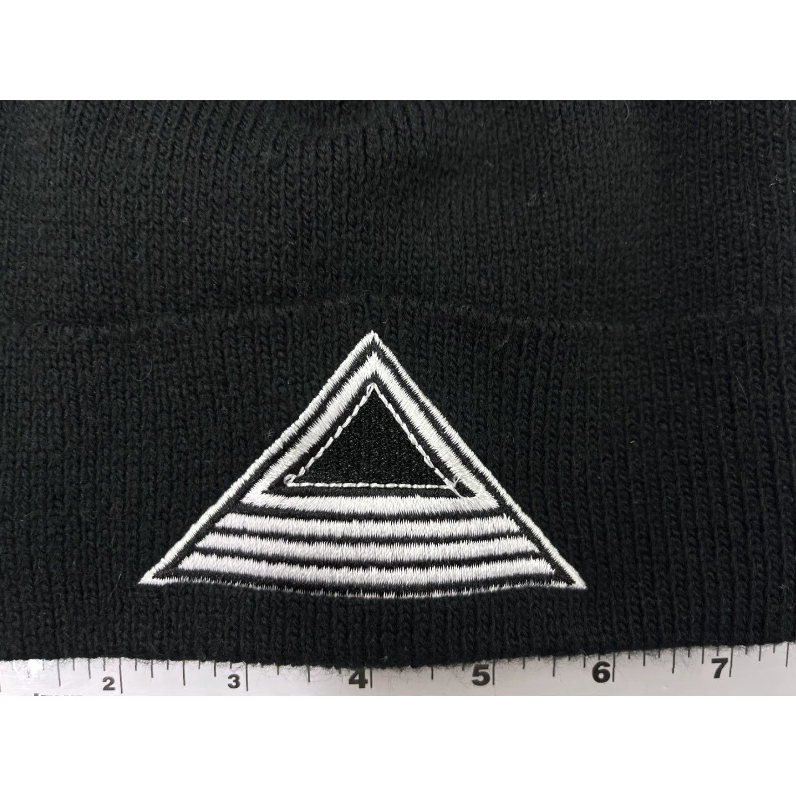Vintage Pyramid Beanie Toque Adult One Size Black Knit Acrylic Made Italy Size ONE SIZE - 2 Thumbnail