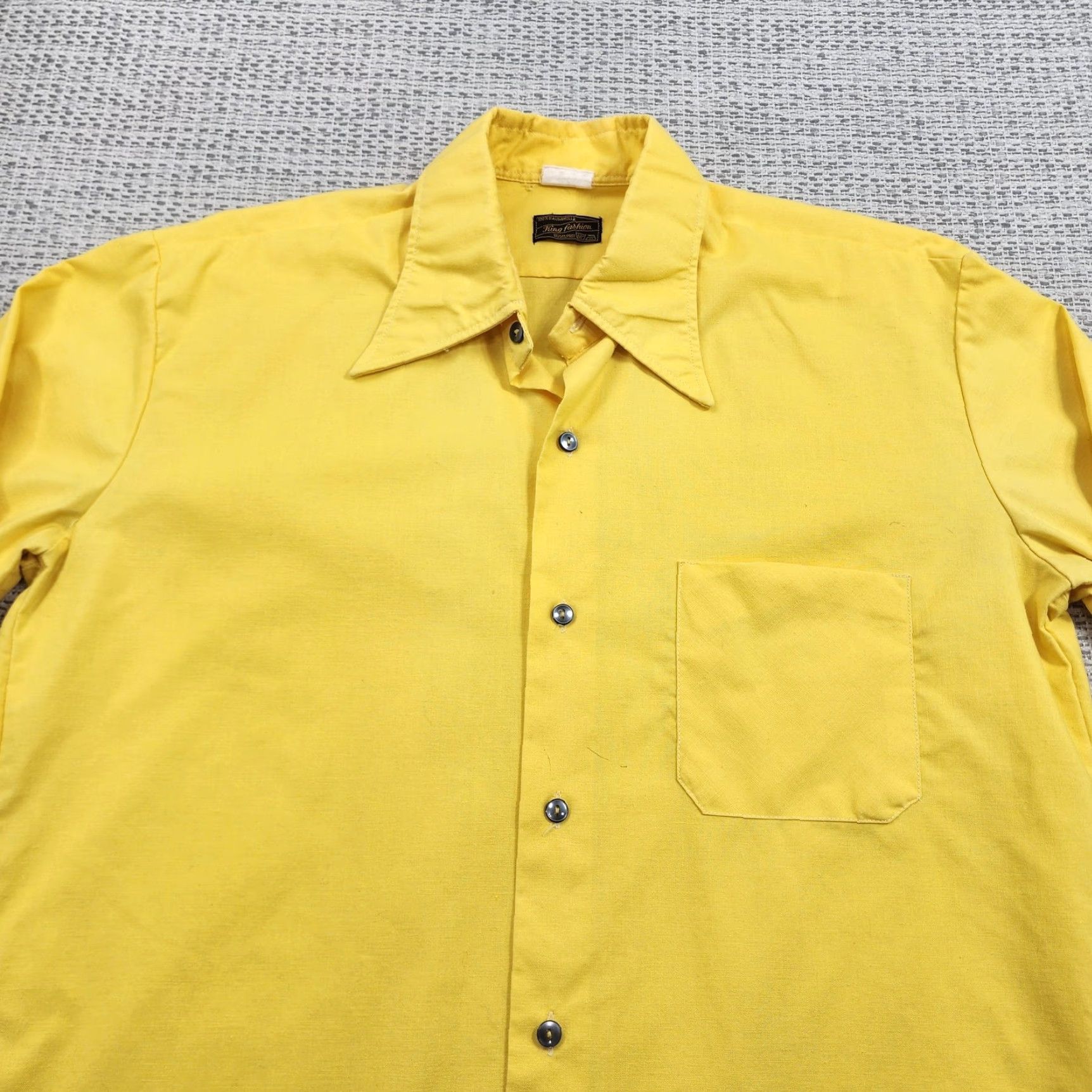Vintage VINTAGE King Fashion Shirt Mens Large Yellow Long Point Collar Button Up 70s Size US L / EU 52-54 / 3 - 4 Thumbnail