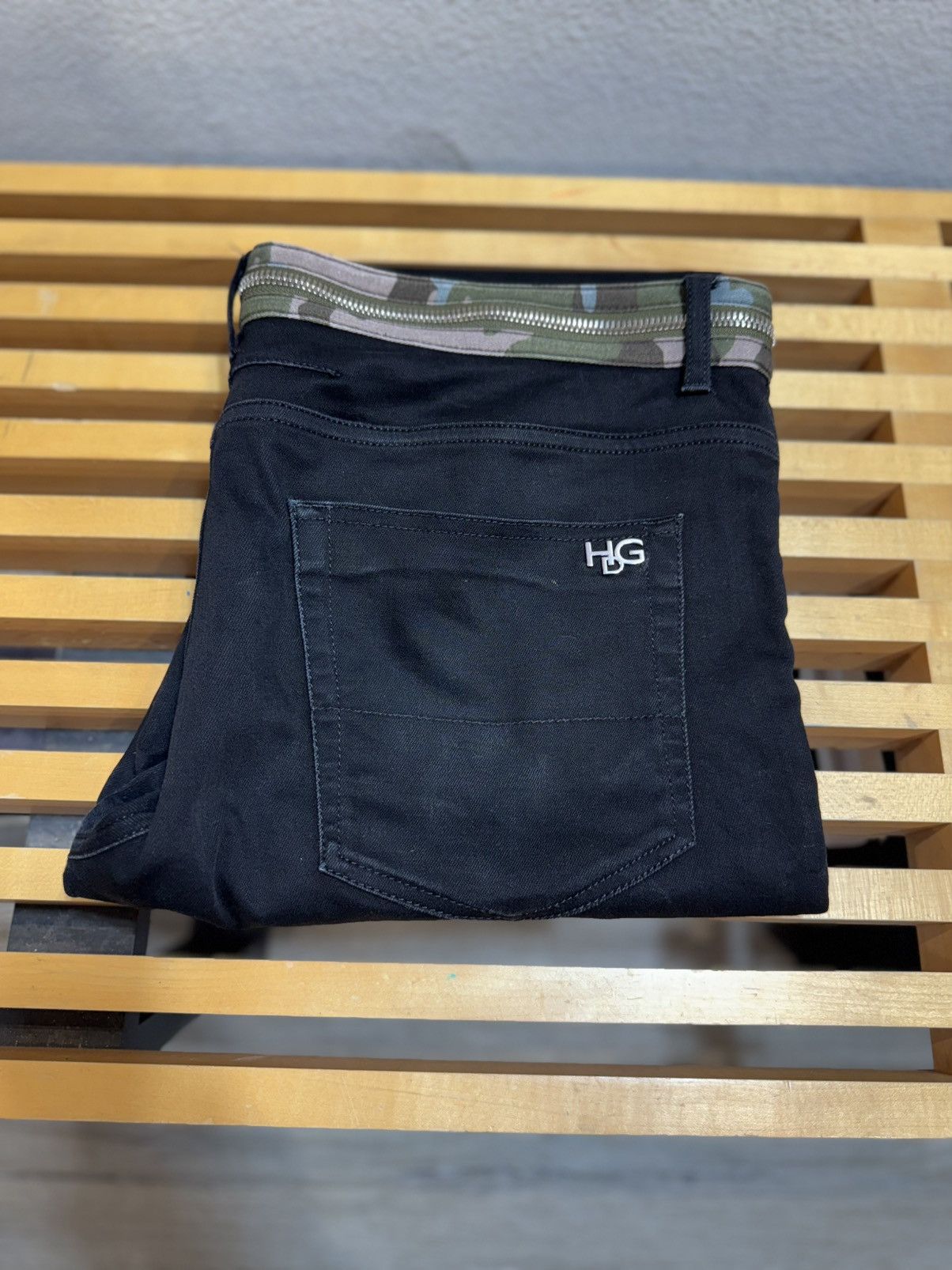 Givenchy 🗜️ GIVENCHY RARE DENIM BLACK STRECH COTTON W/ Chrome Zipper Size US 34 / EU 50 - 12 Thumbnail