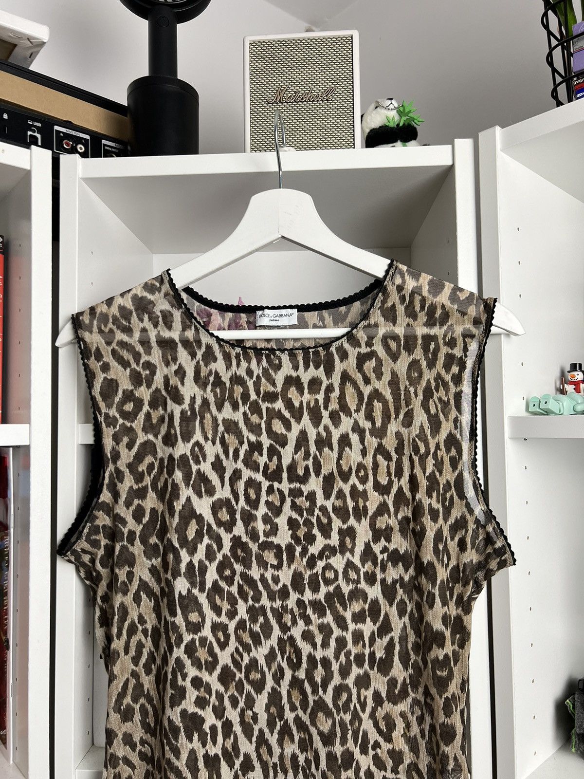 Designer × Dolce & Gabbana Vintage y2k Dolce & Gabbana Leopard print silk sleeveless top Size S / US 4 / IT 40 - 4 Thumbnail