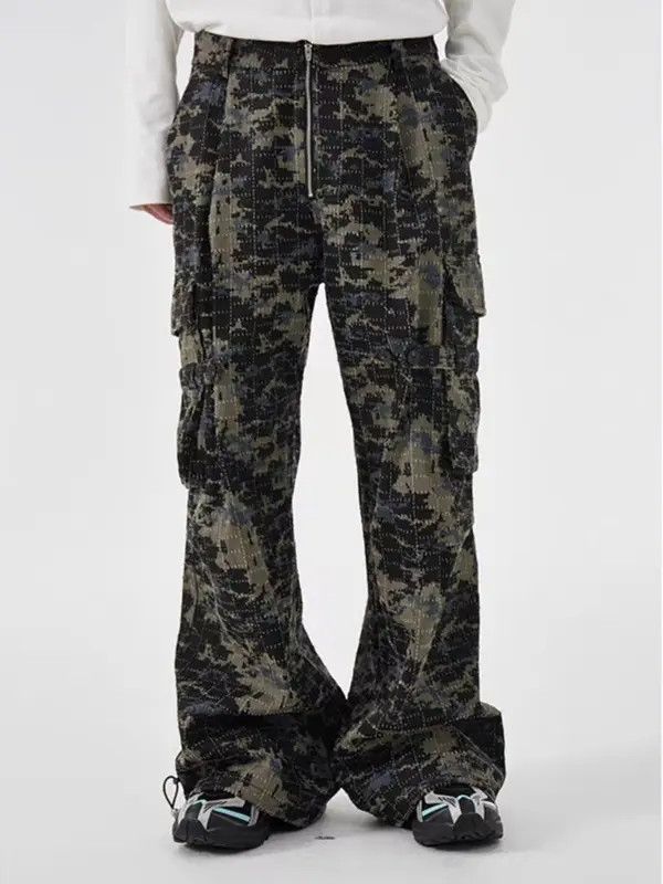 VIBE Specially cut washed ripped camouflage overalls Size US 32 / EU 48 - 1 Thumbnail