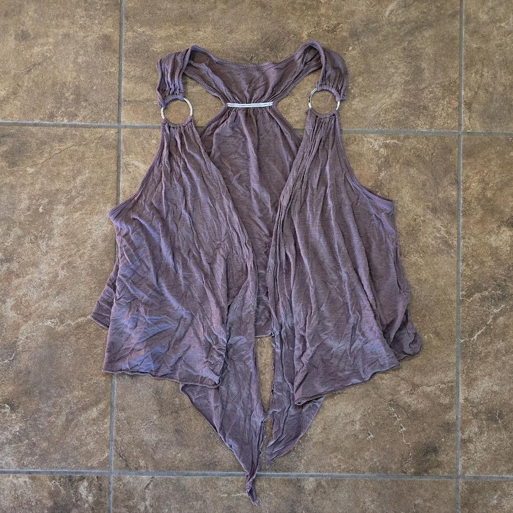 Designer Light Chocolate O Ring Cropped Vest Size M / US 6-8 / IT 42-44 - 1 Thumbnail