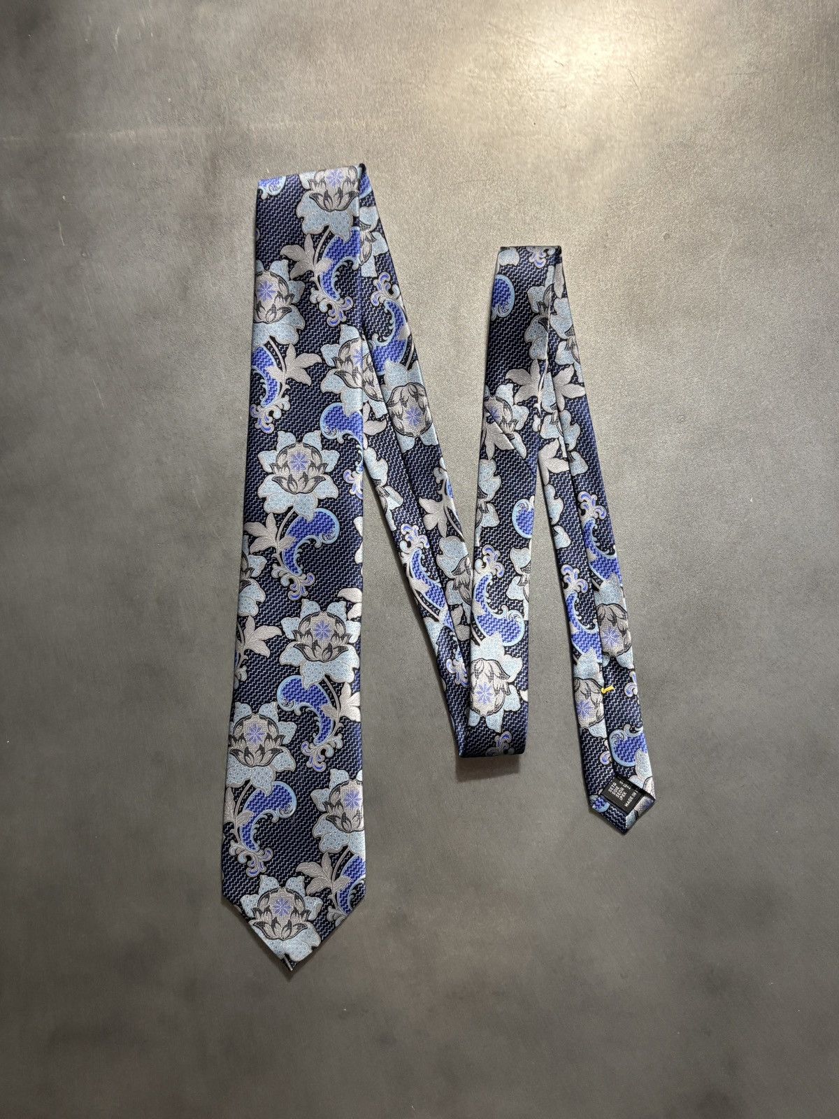 Principe Principe Silk Tie Made in Italy Floral Pattern Blue Necktie Size ONE SIZE - 1 Thumbnail