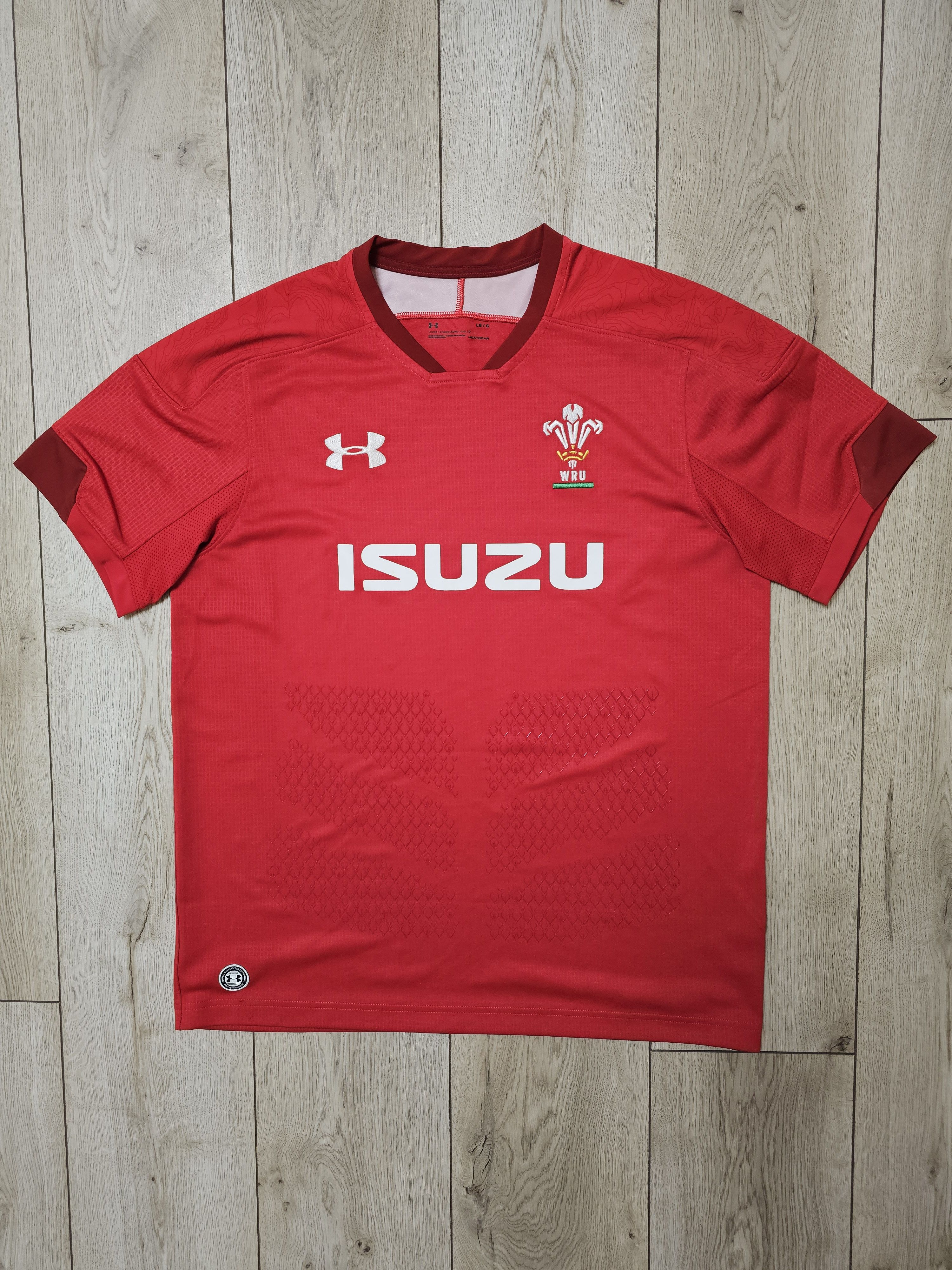 Under Armour WALES RUGBY JERSEY HOME 2019 SHIRT WRU RUGBY JERSEY RED RARE Size US L / EU 52-54 / 3 - 1 Thumbnail
