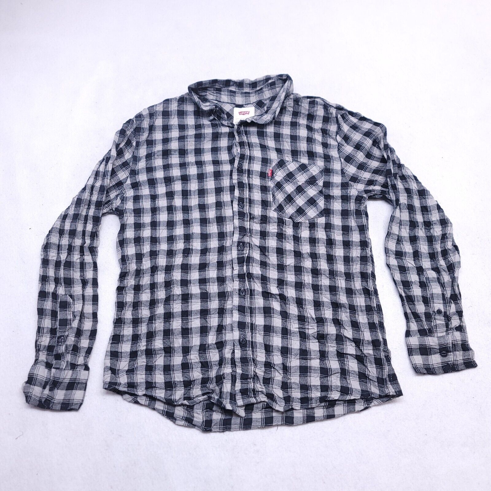 Levi's Levis Buffalo Check Flannel Shirt Mens Size L Black White Size US L / EU 52-54 / 3 - 2 Thumbnail