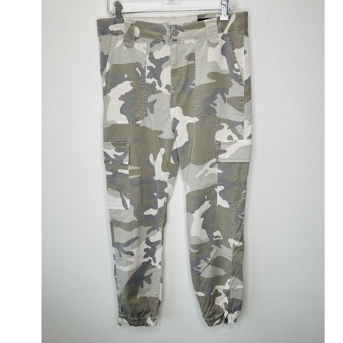 Allsaints Allsaints Tan & Green Camo Nola Cargo Zip Ankle Trouser 29 Size 29" - 3 Thumbnail