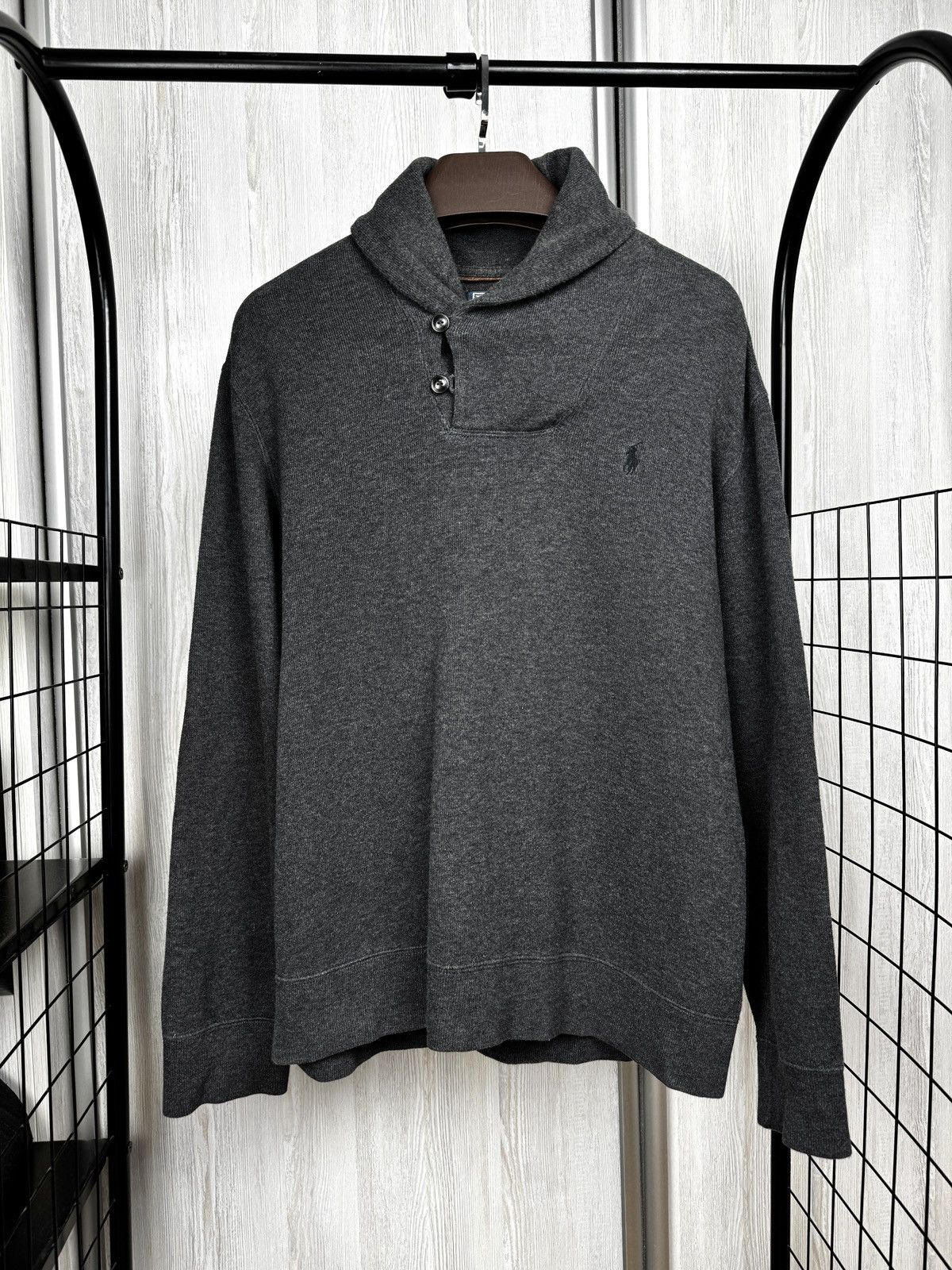 Polo Ralph Lauren Polo Ralph Lauren Luxury Cotton Shawl-Neck Pullover Sweater Size US L / EU 52-54 / 3 - 1 Thumbnail