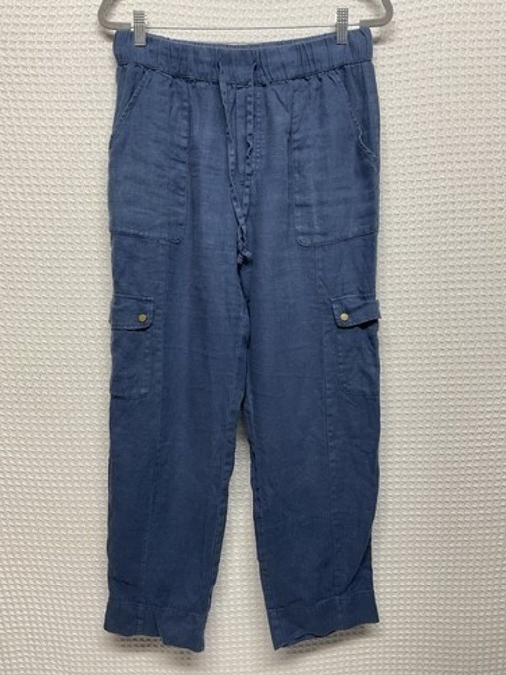 Other C&C California Blue 100% Linen Pull On Cargo Pants Women L Size 30" / US 8 / IT 44 - 1 Thumbnail