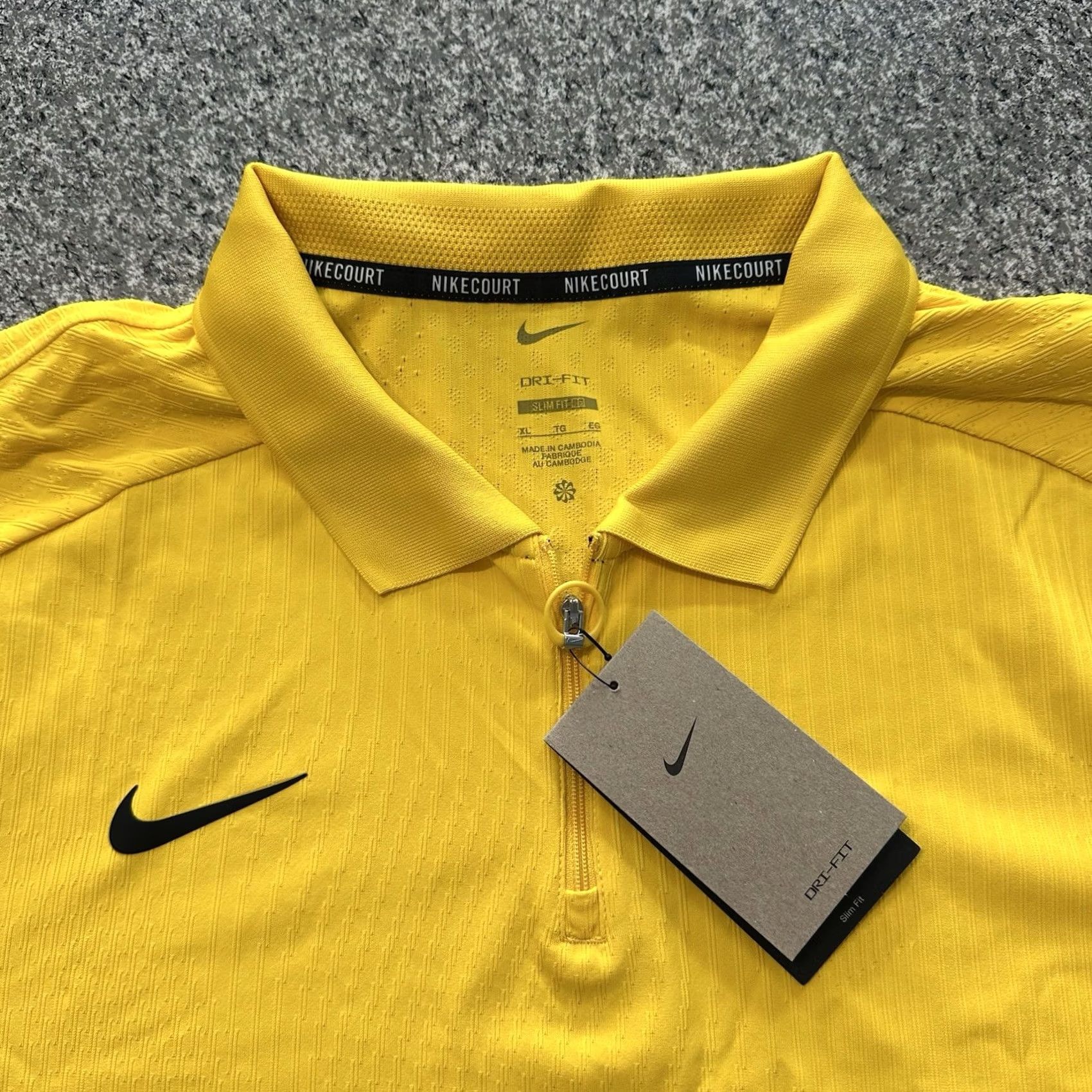Nike Nike Dri-FIT Polo Mens XL HQ0792 728 Slim Fit 1/4 Zip Shirt Yellow Tennis Polo Size US XL / EU 56 / 4 - 2 Thumbnail