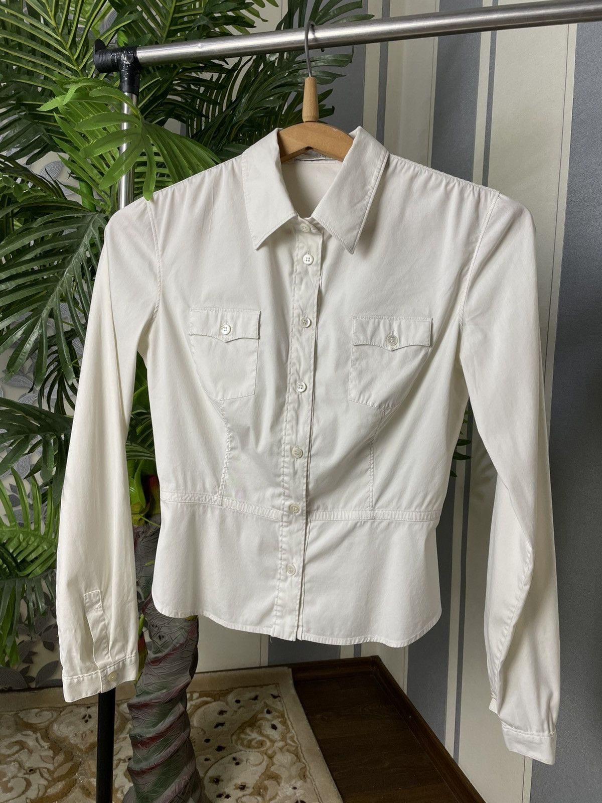 Prada Prada Women’s Button Up Long Sleeve Shirt Size 42 Size M / US 6-8 / IT 42-44 - 1 Thumbnail
