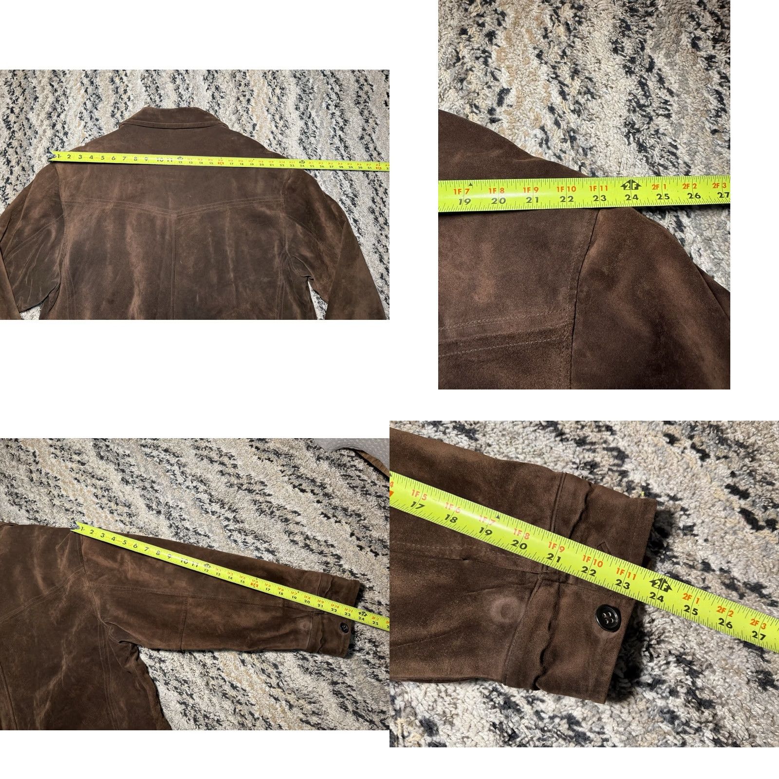 Banana Republic VINTAGE Banana Republic Leather Coat Mens Large Suede Lined Heavy Duty Bomber Jacket Brown 32 in Long 26 in Wide Men’s Regular Size US L / EU 52-54 / 3 - 9 Thumbnail