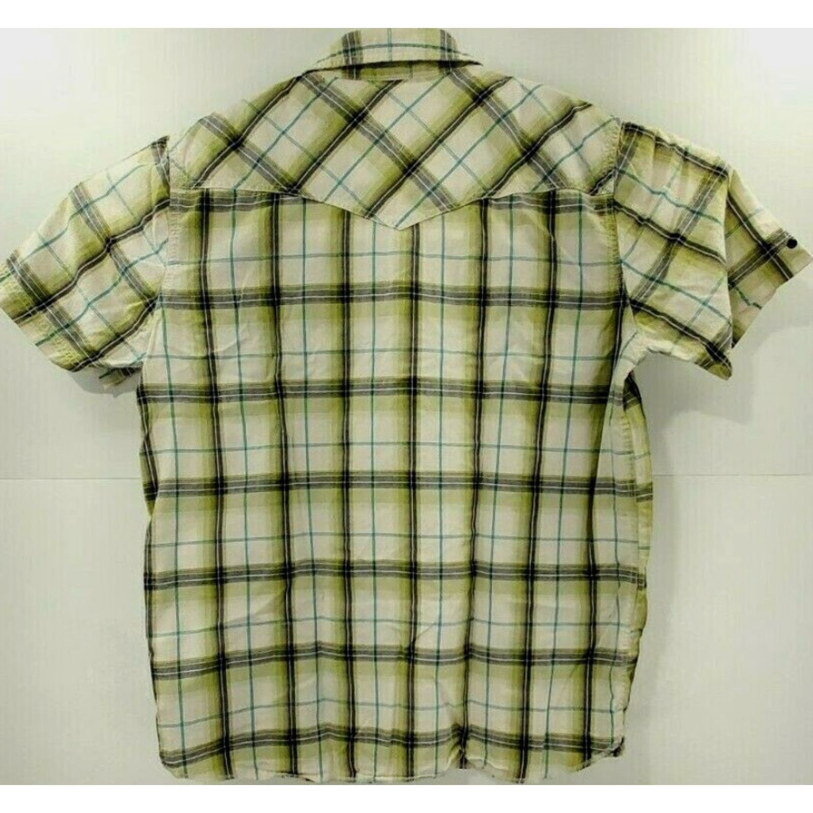 Vintage CANYON RIVER BLUES Mens Size L Green Pearl Snap Up Western Short Sleeve Shirt - Shirt - Regular - Green - 100% Cotton - Men - XS to XL? Size US L / EU 52-54 / 3 - 7 Thumbnail