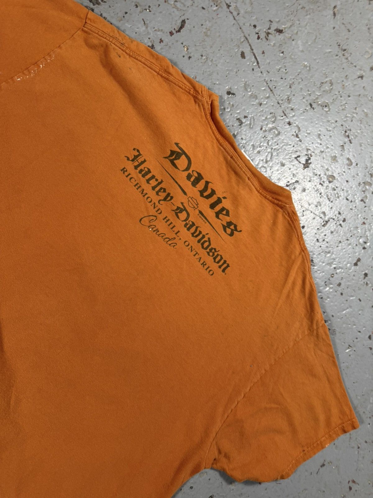 Harley Davidson Vintage Thrashed Harley Davidson Wing Tee Burnt Orange Size US XL / EU 56 / 4 - 8 Thumbnail