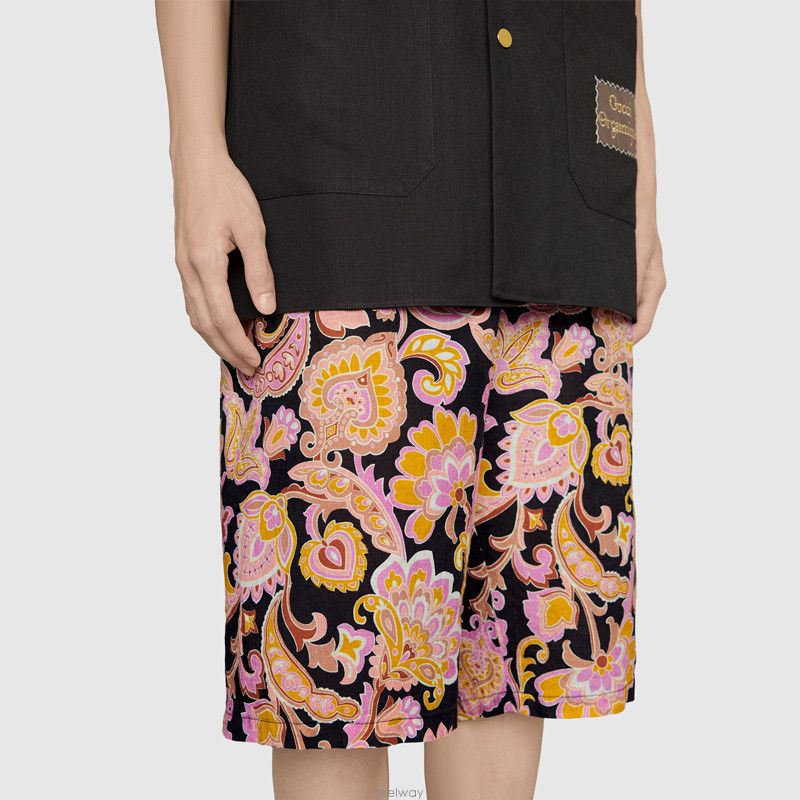 Gucci 🔥60% OFF🔥 [SALE] Gucci Paisley Print Linen Shorts Size US 28 / EU 44 - 3 Thumbnail