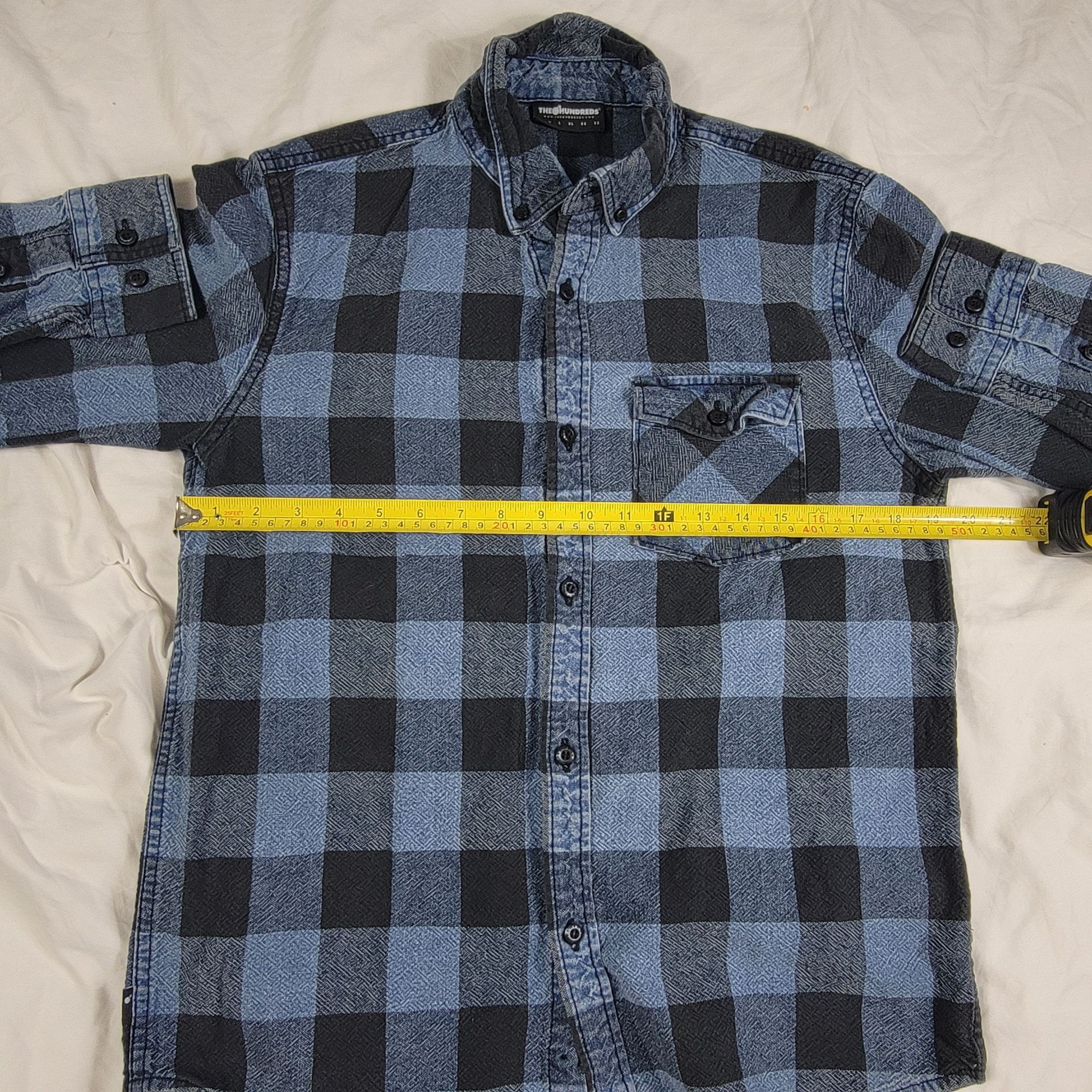 The Hundreds The Hundreds Mens Medium Blue Black Plaid Long Sleeve Button Size US M / EU 48-50 / 2 - 6 Thumbnail