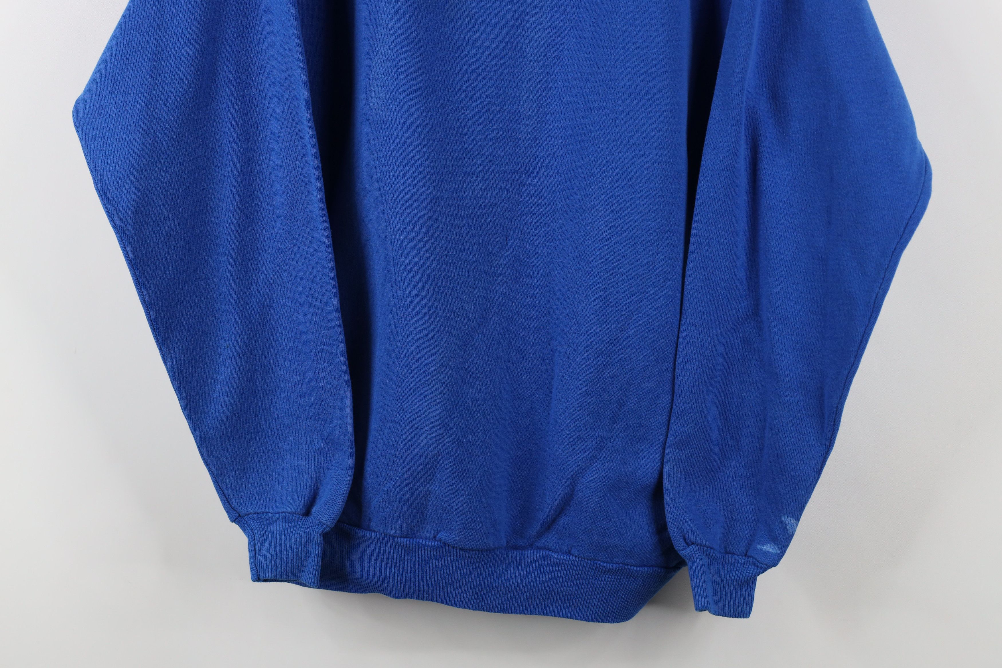 Hanes × Vintage Vintage 80s 90s Hanes Crewneck Sweatshirt Royal Blue USA Size XL / US 12-14 / IT 48-50 - 3 Thumbnail