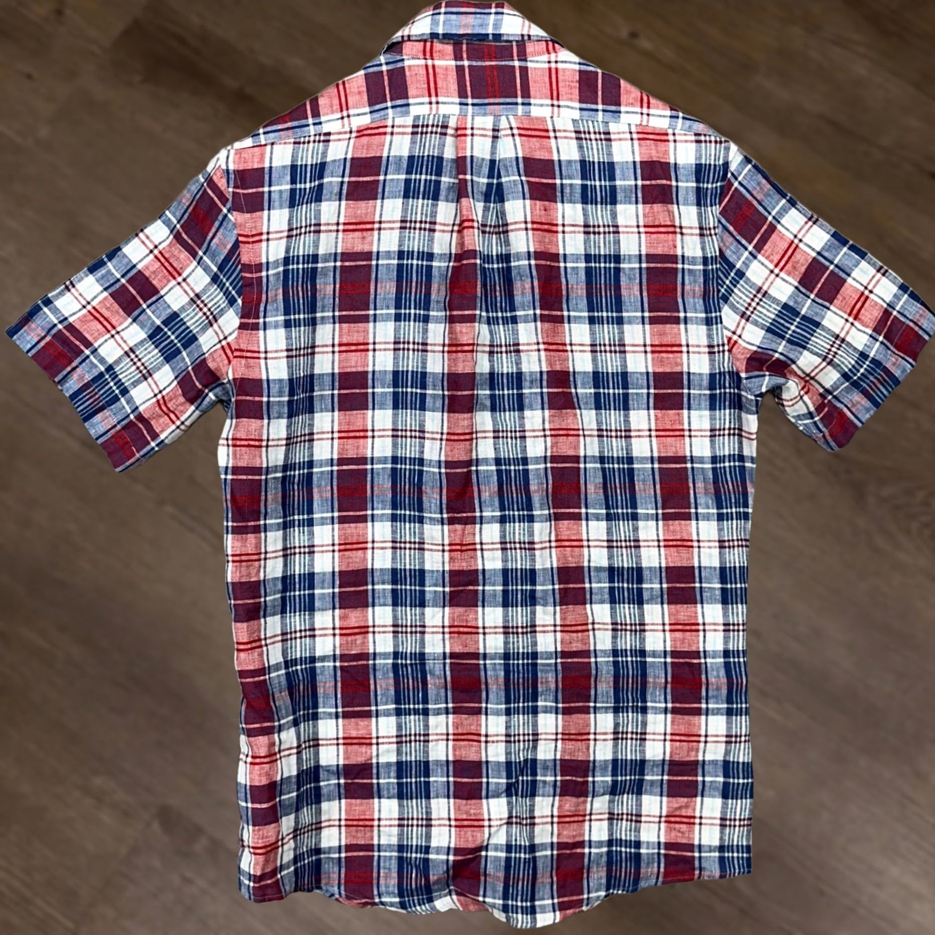 Brooks Brothers Brooks Brothers Shirt Button-Down Men Small Red Plaid Linen Regent Fit Size S Short Sleeve Size US S / EU 44-46 / 1 - 1 Thumbnail