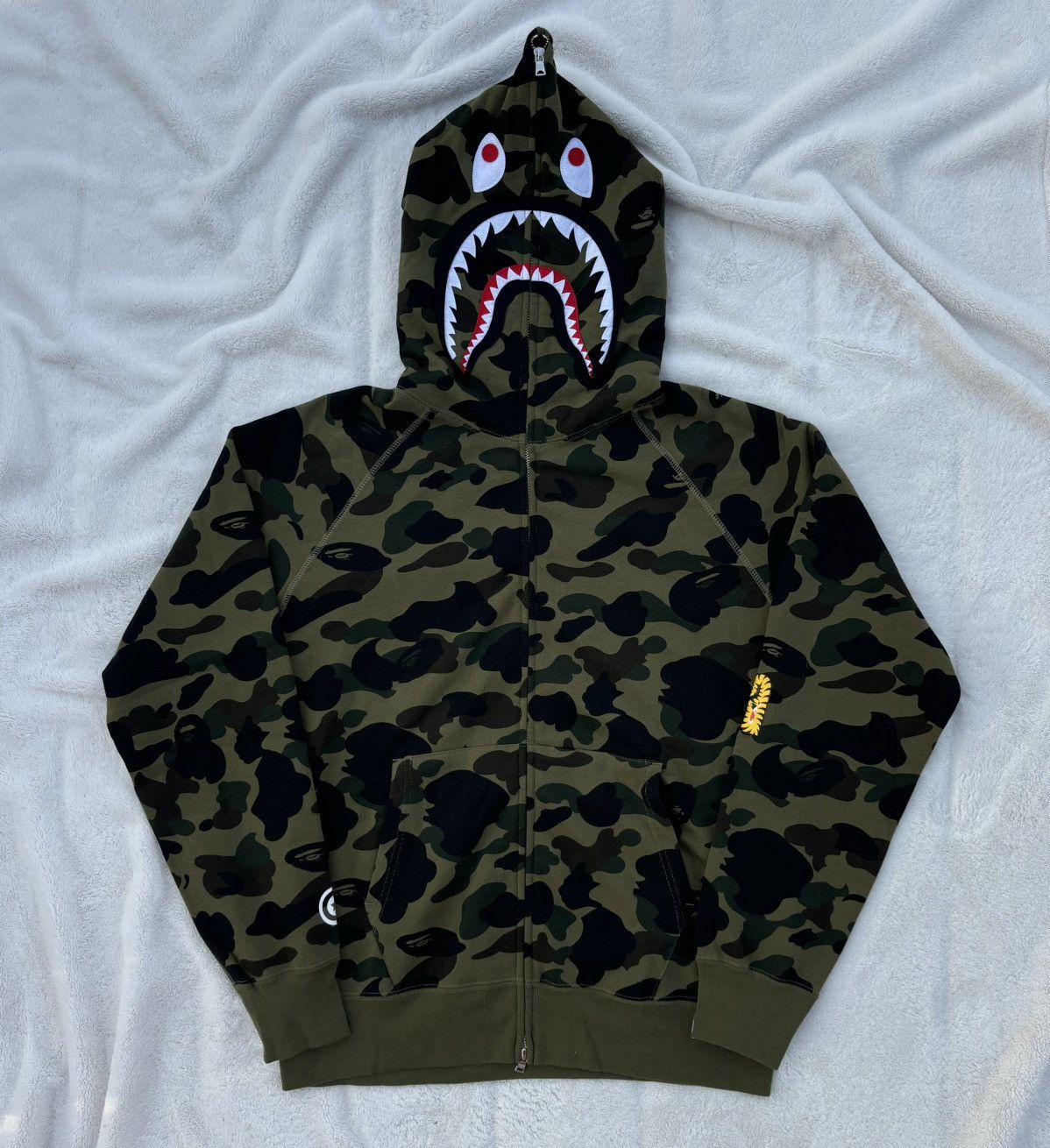 BAPE 1st camo green shark full zip hoodie A Bathing Ape Size