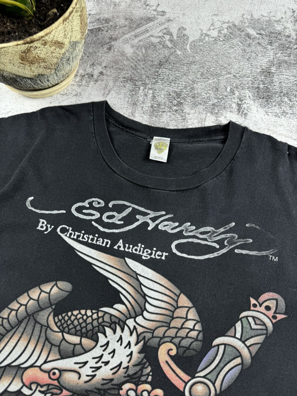 Ed Hardy Ed Hardy Christian Audigier Faded Dragon Japanese T Shirt Size US XL / EU 56 / 4 - 8 Thumbnail
