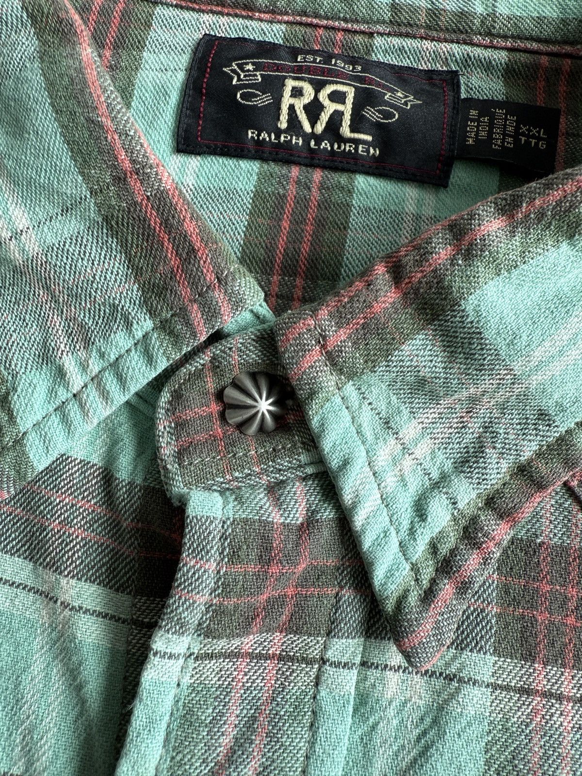 Ralph Lauren RRL Ralph Lauren Western Ranch Plaid Cotton Workshirt Size US XXL / EU 58 / 5 - 7 Thumbnail