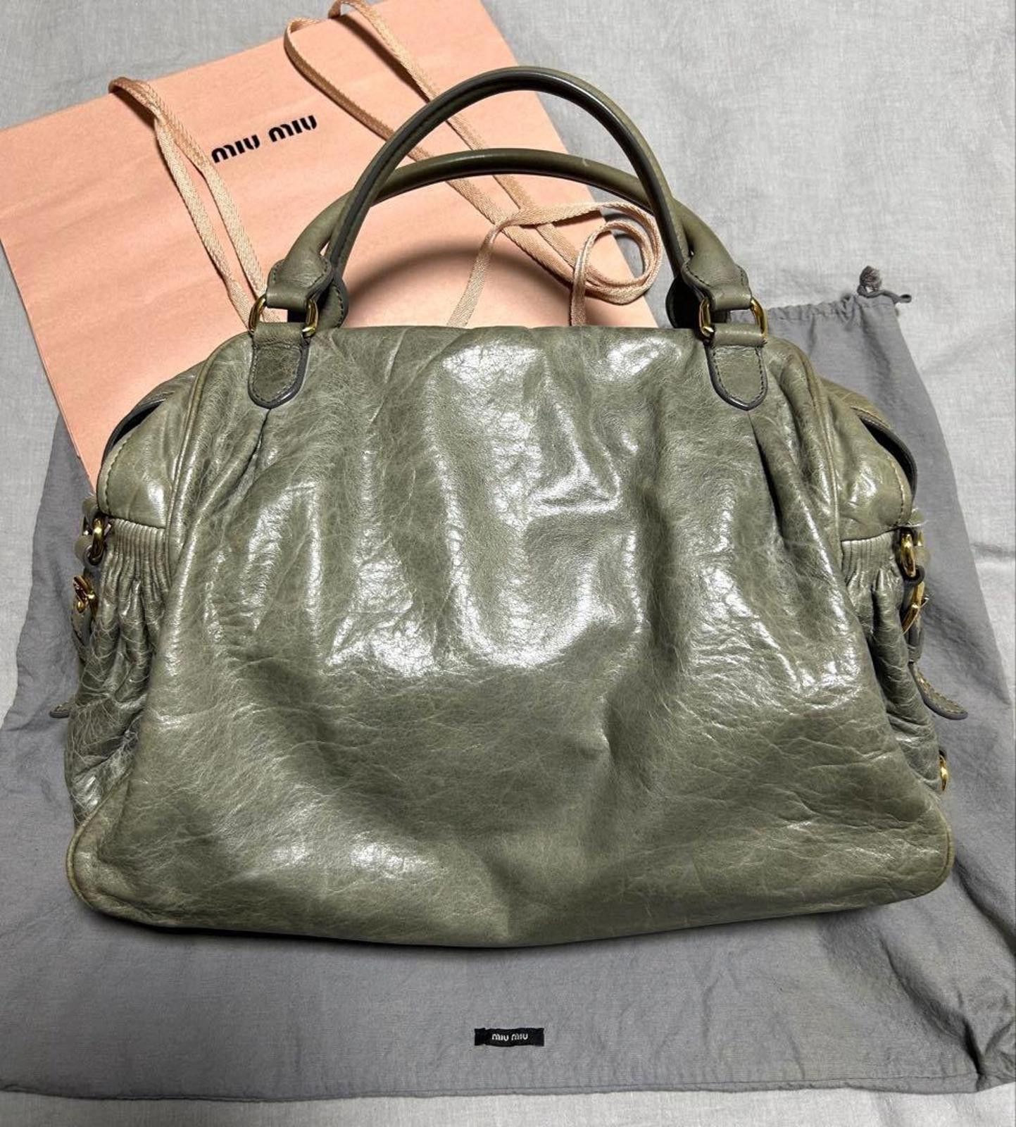 Miu Miu Miu Miu - Gray Leather Large Tote Bag Size ONE SIZE - 3 Thumbnail