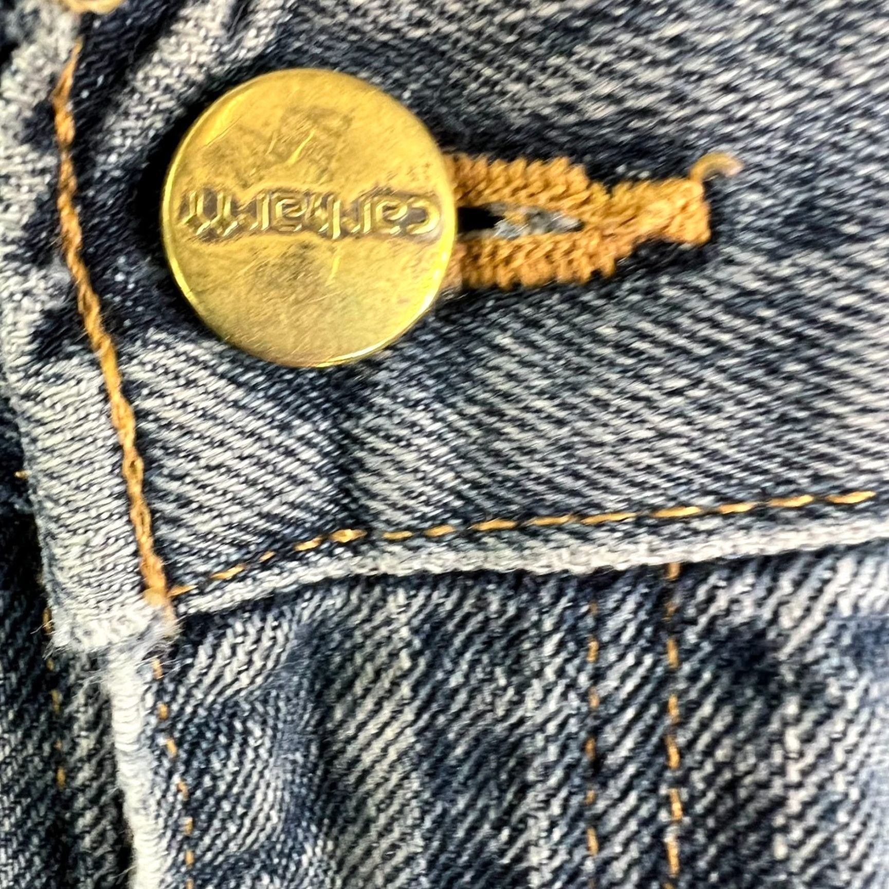 Carhartt Carhartt Jeans Relaxed Fit Straight Denim Blue 38 Mens 30 Inseam Distressed 5-Pocket Logo Button Zipper Medium Wash Regular Size Type Jeans Size US 38 / EU 54 - 4 Thumbnail