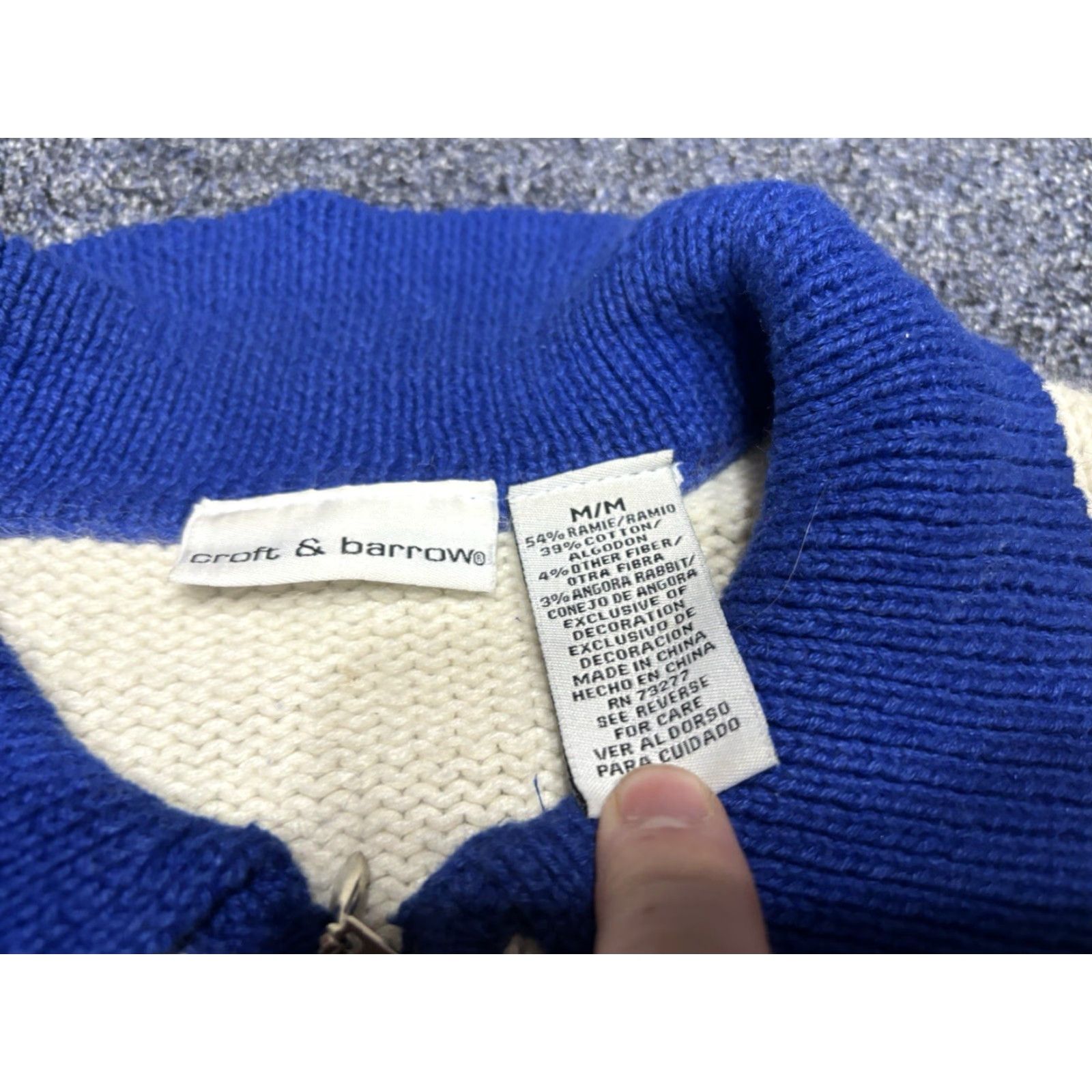 Croft & Barrow Vintage Christmas Snowman Winter Full Zip Cardigan Blue Sweater Women’s M G3 Size M / US 6-8 / IT 42-44 - 2 Thumbnail