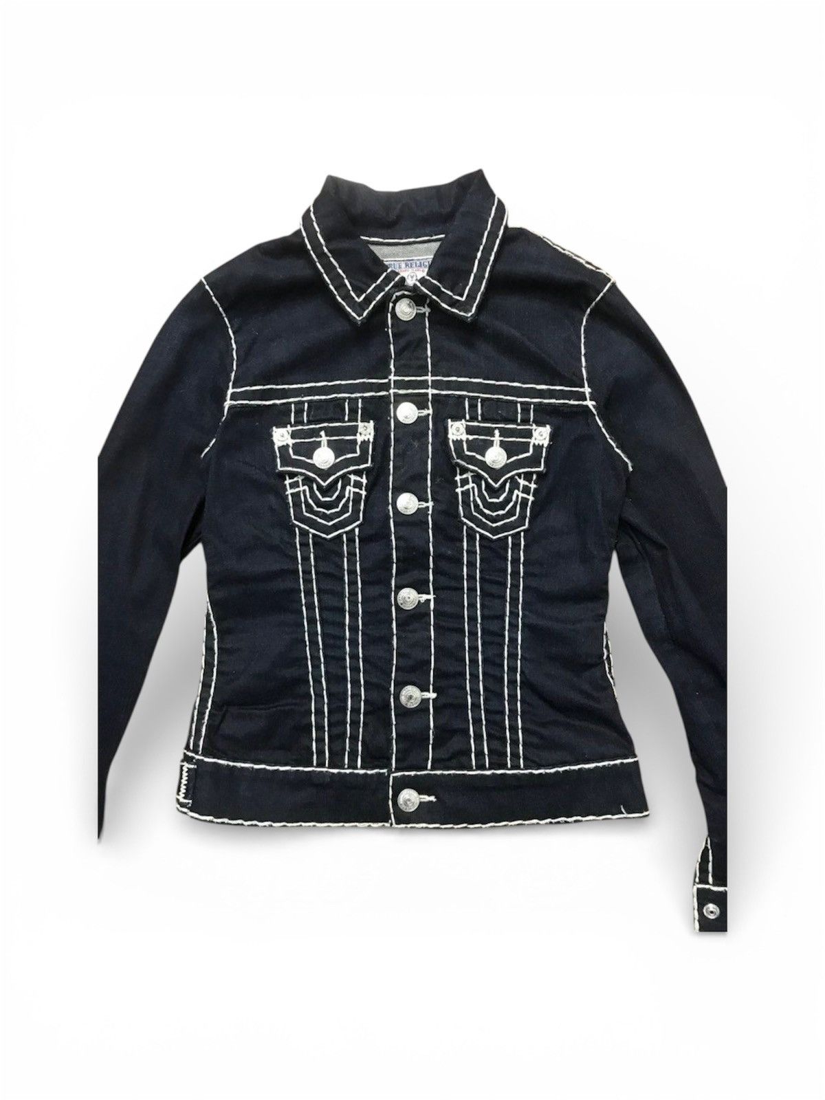 True Religion True Religion Blue Denim Jacket Heavy Stitching Y2K Archive Size US S / EU 44-46 / 1 - 2 Thumbnail