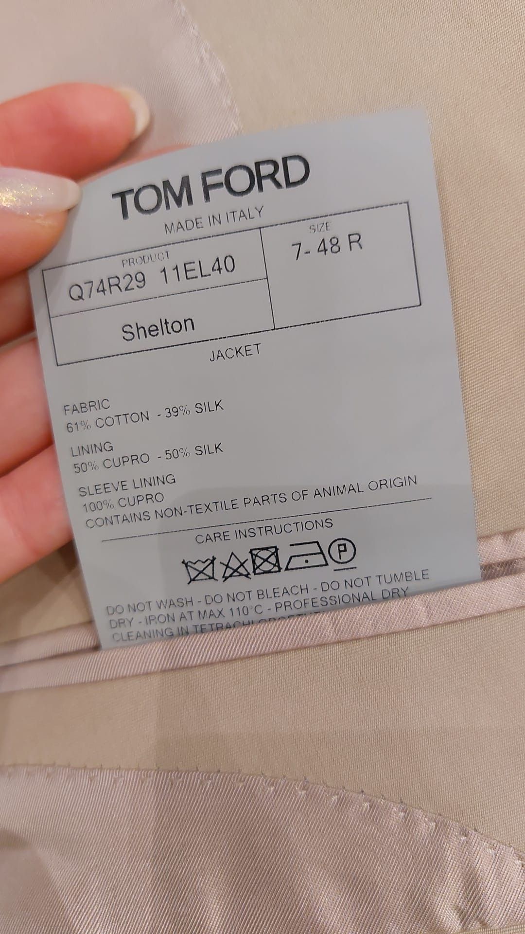 Tom Ford o1loc1c0724 Jacket in Ivory Size US M / EU 48-50 / 2 - 4 Thumbnail