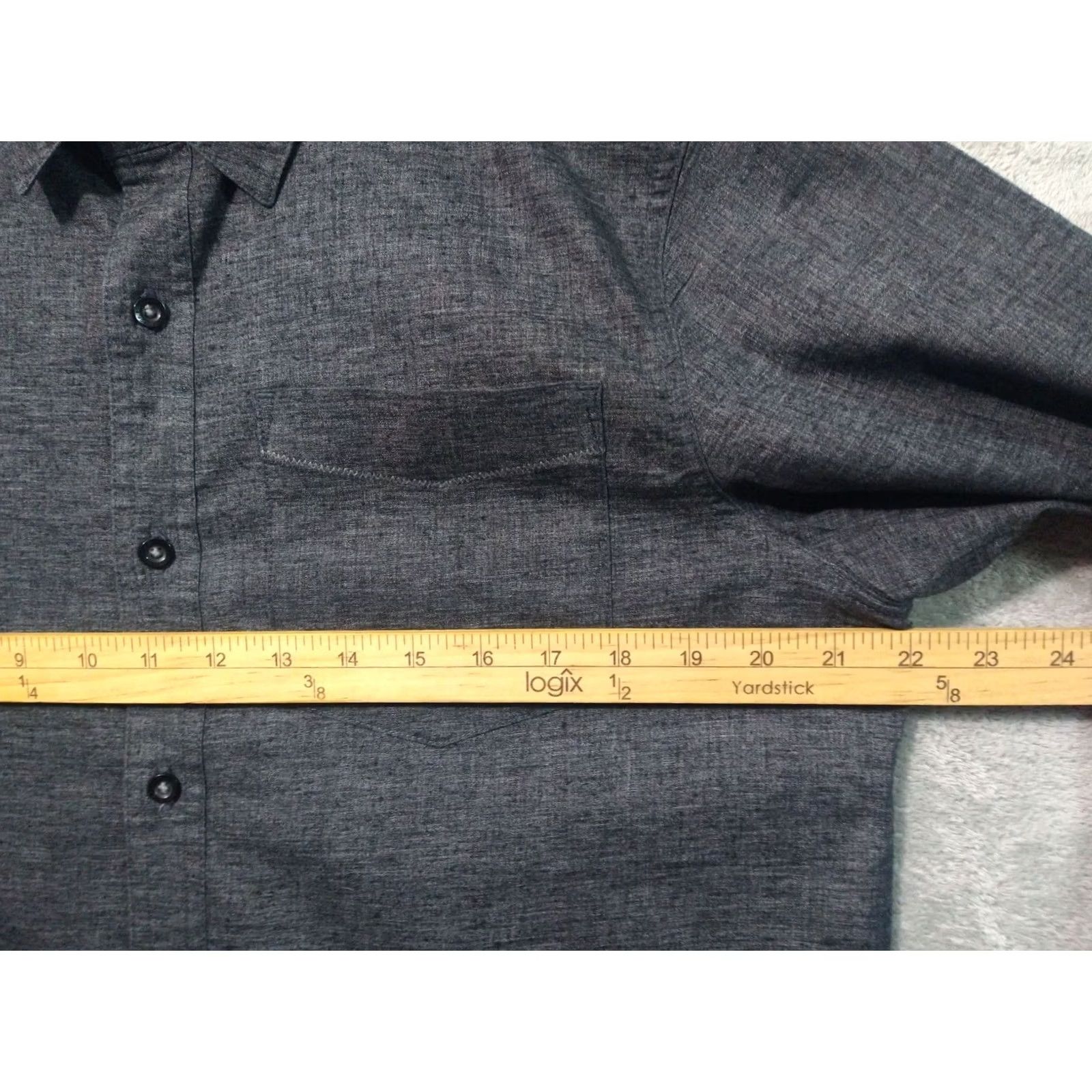 Prana prAna Shirt Mens Medium Gray Hemp Blend Slim Fit Long Sleeve Button Up Size US M / EU 48-50 / 2 - 5 Thumbnail