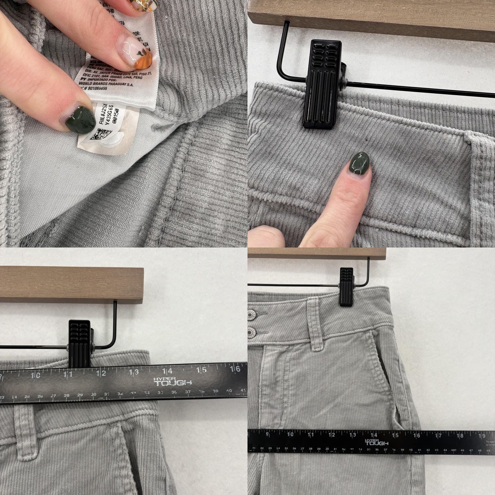 American Eagle Outfitters VINTAGE American Eagle Pants Womens 0 Gray Corduroy Bootcut Stretch Low Rise Casual Y2K Size 25" / US 0 / IT 36 - 8 Thumbnail