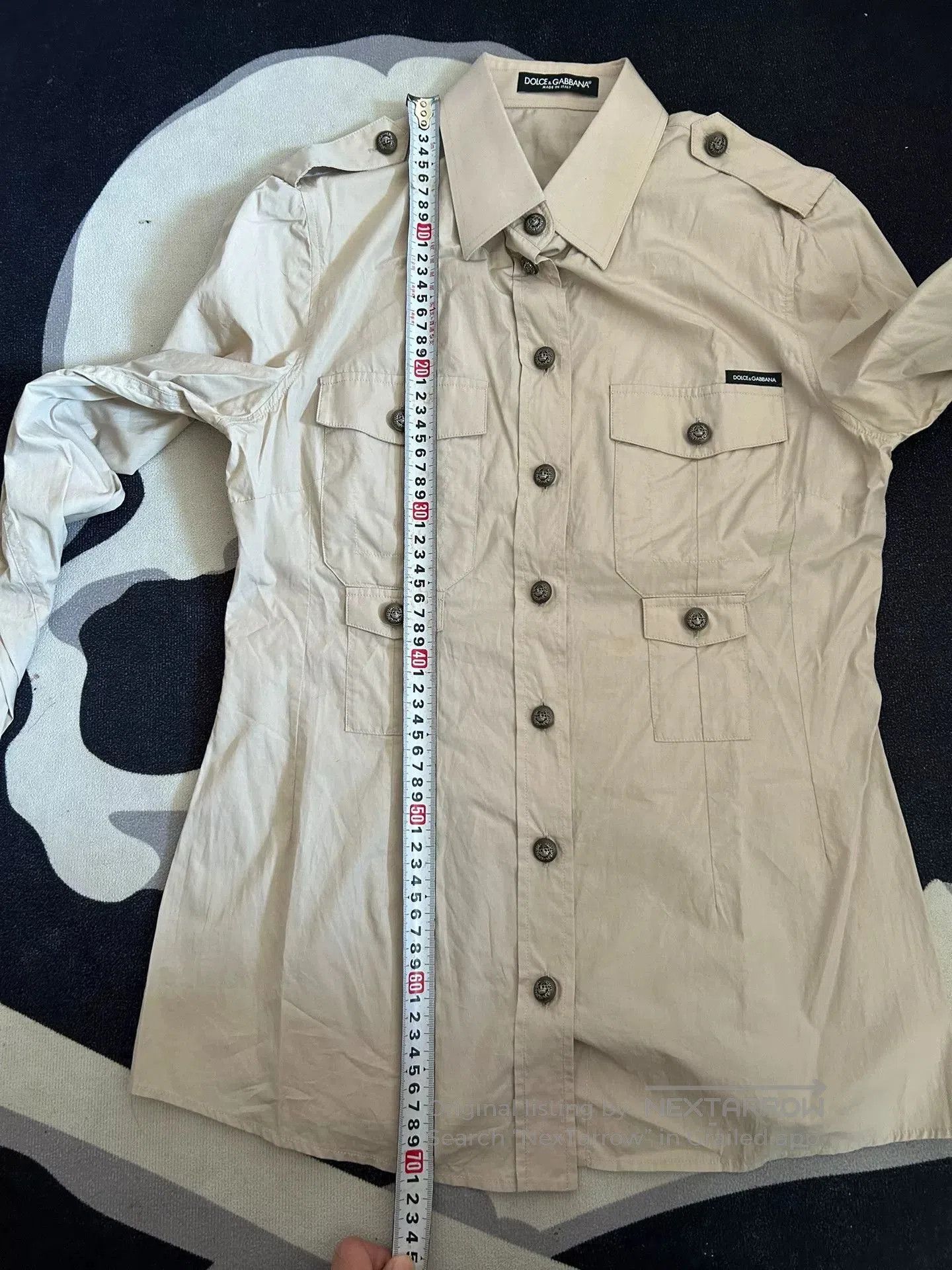 Dolce & Gabbana Fashion Casual Khaki Work Shirt for Women. Size M / US 6-8 / IT 42-44 - 6 Thumbnail
