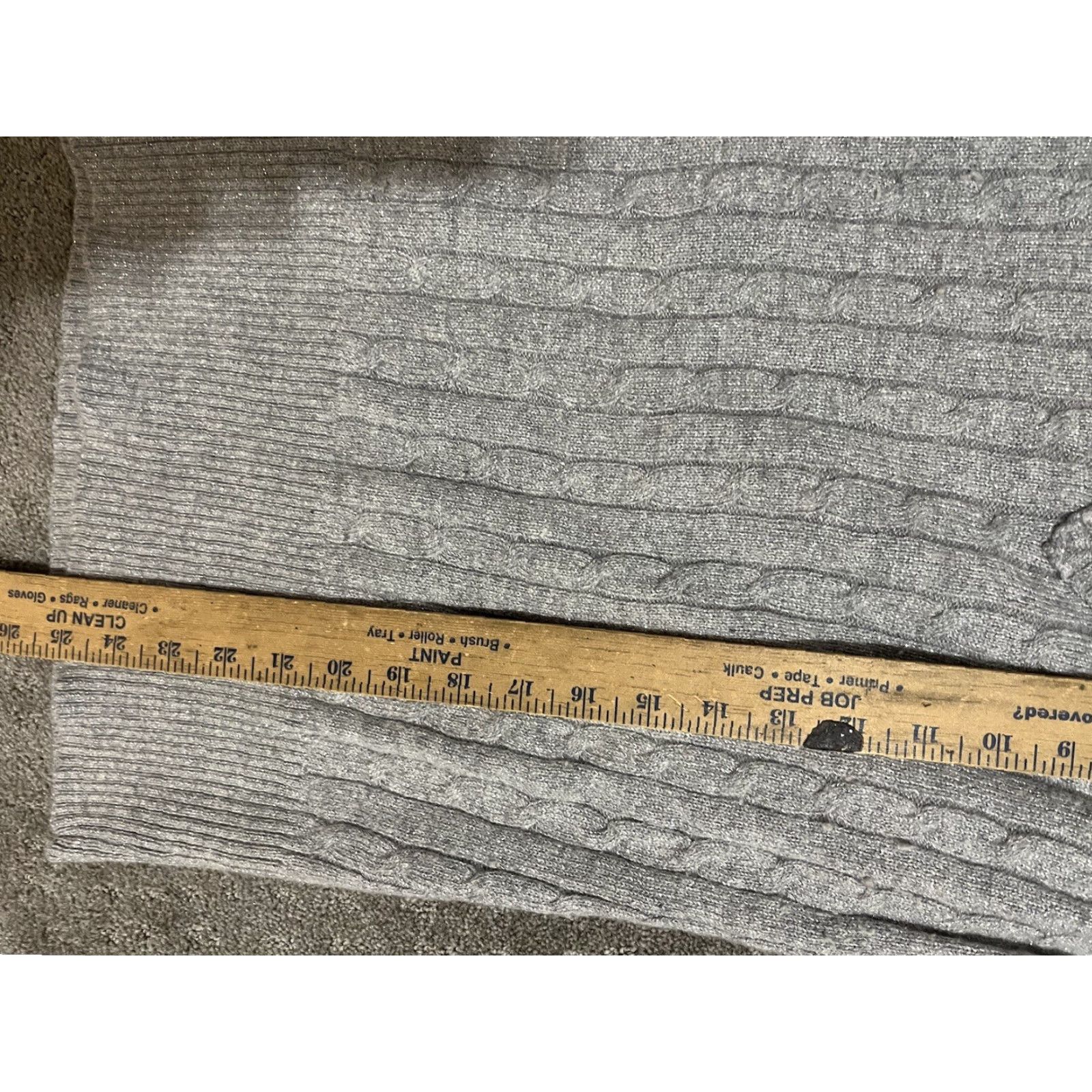 Loft LOFT Sweater V-Neck Cable Knit Gray L Glitter Silver Sparkle Holiday Pullover Women Classic All Seasons Winter Fall Size L / US 10 / IT 46 - 5 Thumbnail