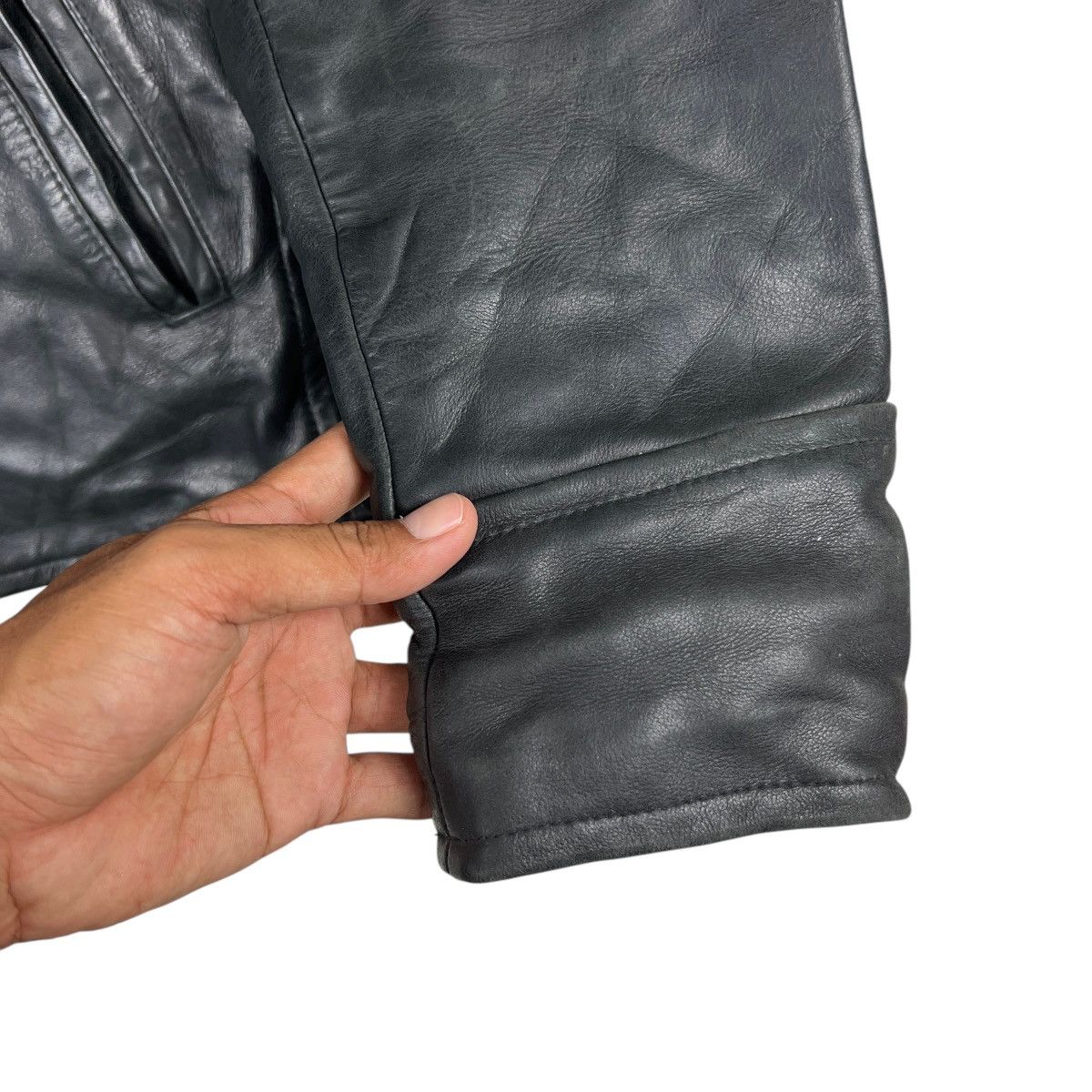 Genuine Leather 🔥 R.B.C LEGEND STEERHIDE REAL LEATHER CAFE RACER JACKET Size US S / EU 44-46 / 1 - 15 Thumbnail