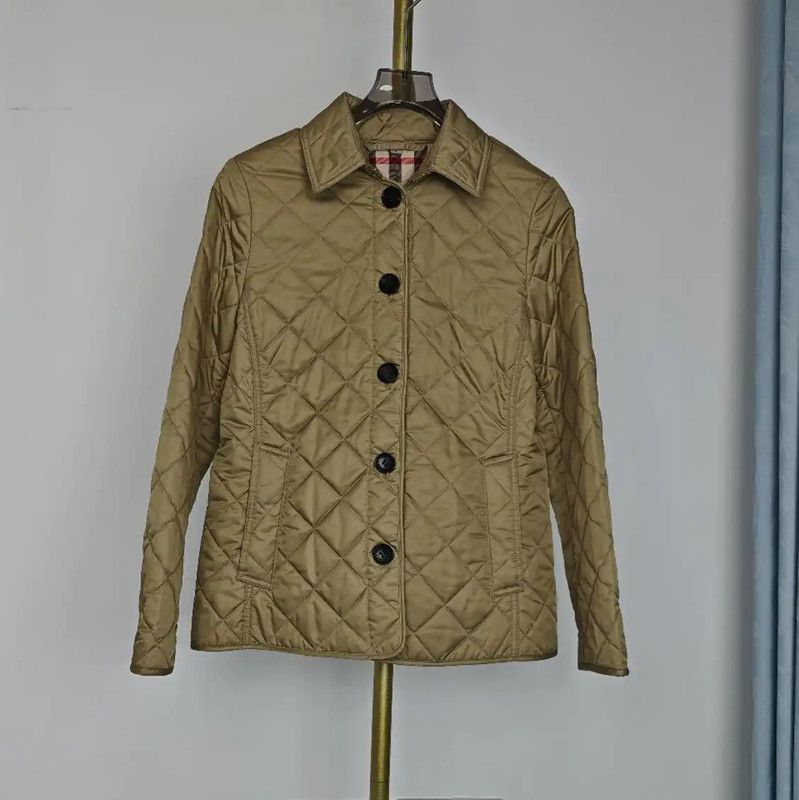 Burberry Khaki Quilted Short Jacket for Women