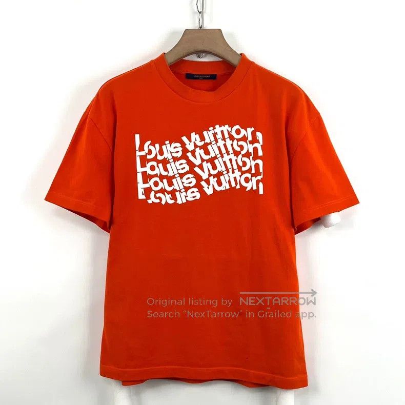 Louis Vuitton Louis Vuitton Orange wavy logo knit short sleeve T-shirt Size US M / EU 48-50 / 2 - 2 Thumbnail