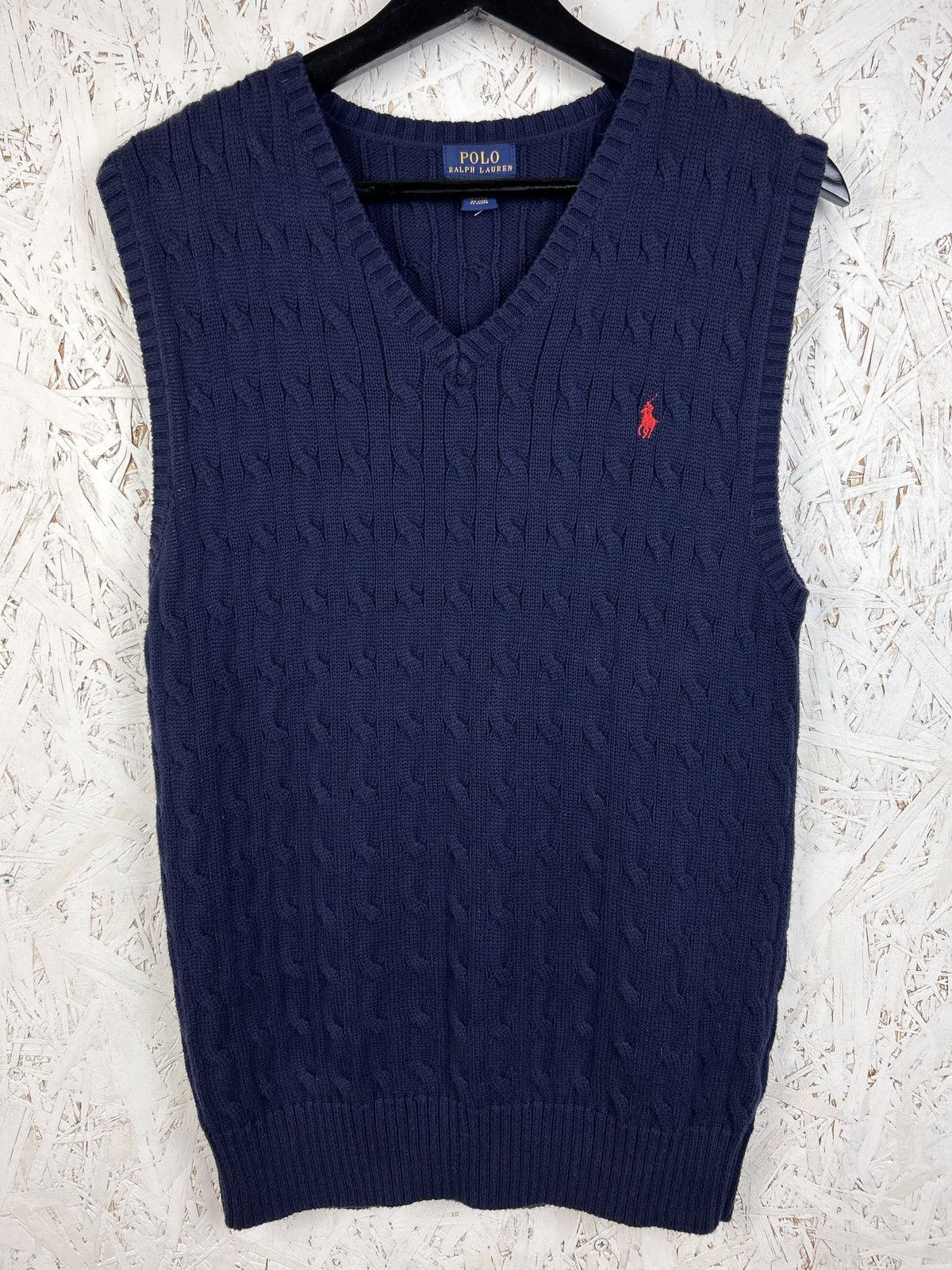 Polo Ralph Lauren Polo By Ralph Lauren Cable Knit V Neck Vest Sweater Size US S / EU 44-46 / 1 - 1 Thumbnail
