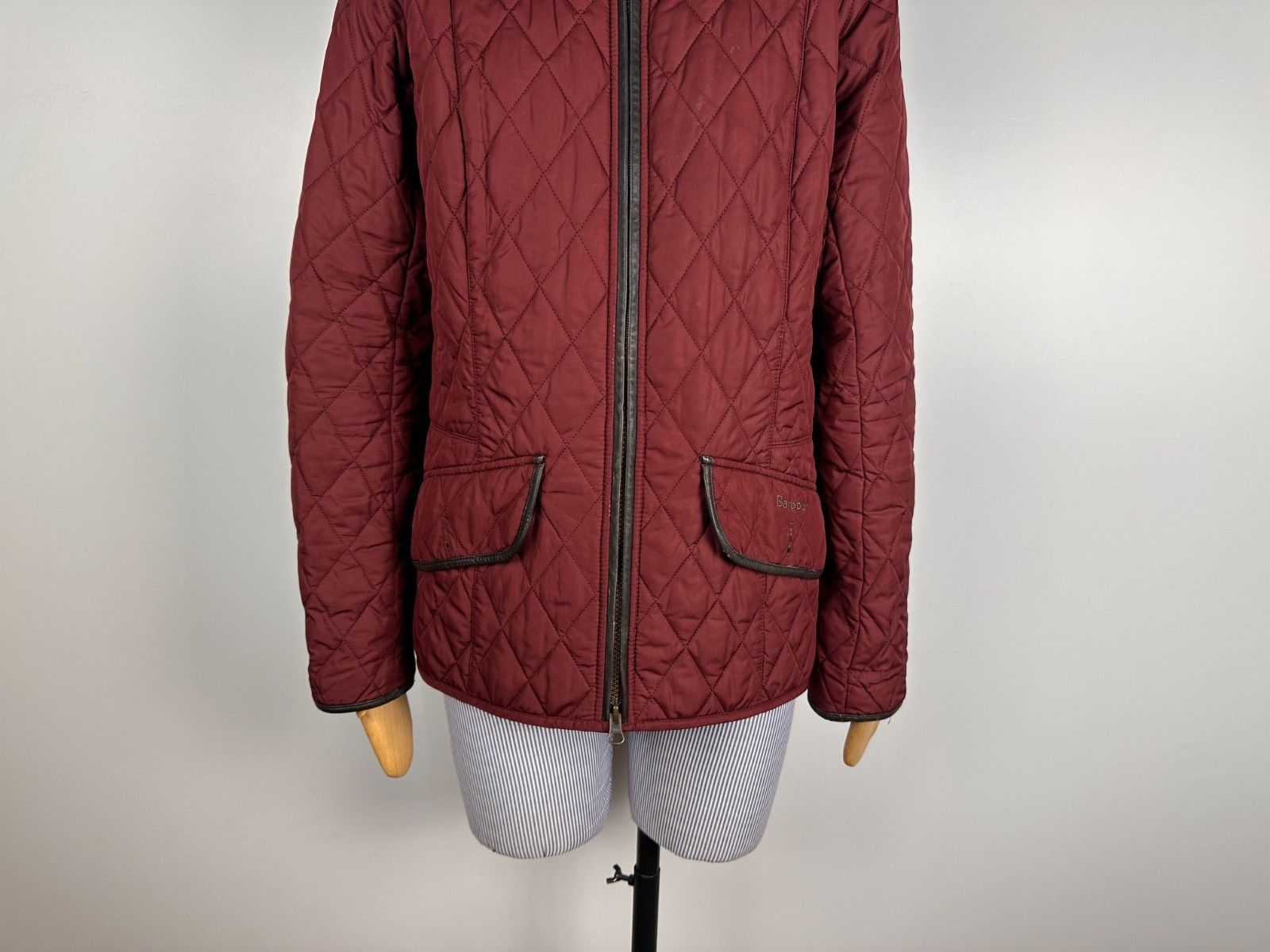 Barbour Barbour Stallion Quilted Jacket Leather Trim Red Womens US10 Size L / US 10 / IT 46 - 3 Thumbnail