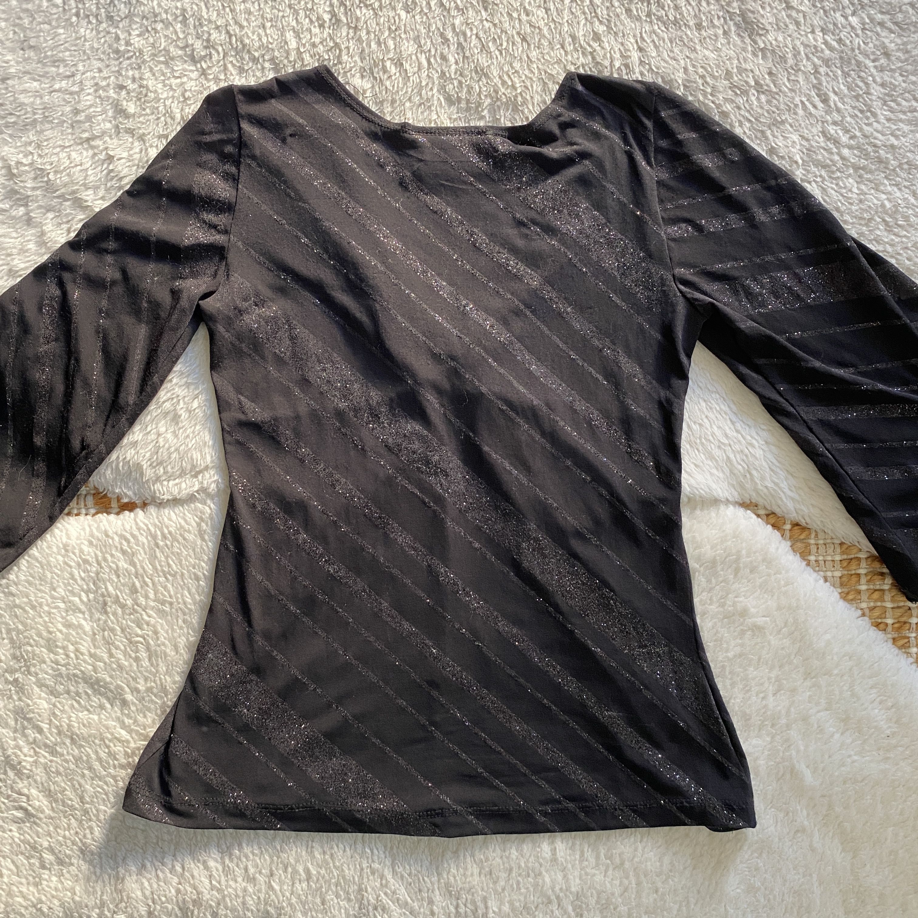 Other Vintage Carrie Allen Women’s Medium Black Glitter Top Size M / US 6-8 / IT 42-44 - 7 Thumbnail