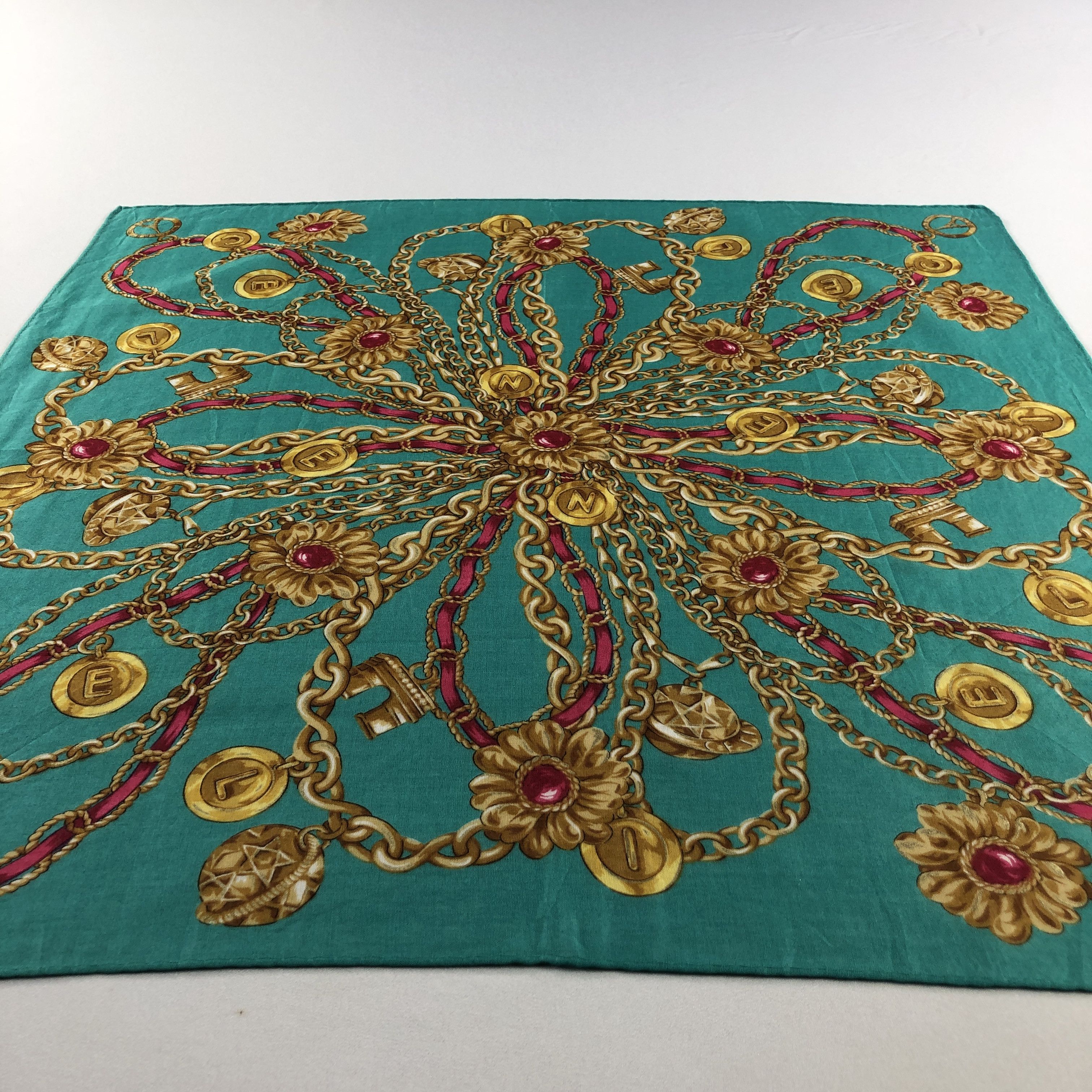 Vintage Celine Chains Handkerchief Neckerchief Bandana H2561 Size ONE SIZE - 4 Thumbnail