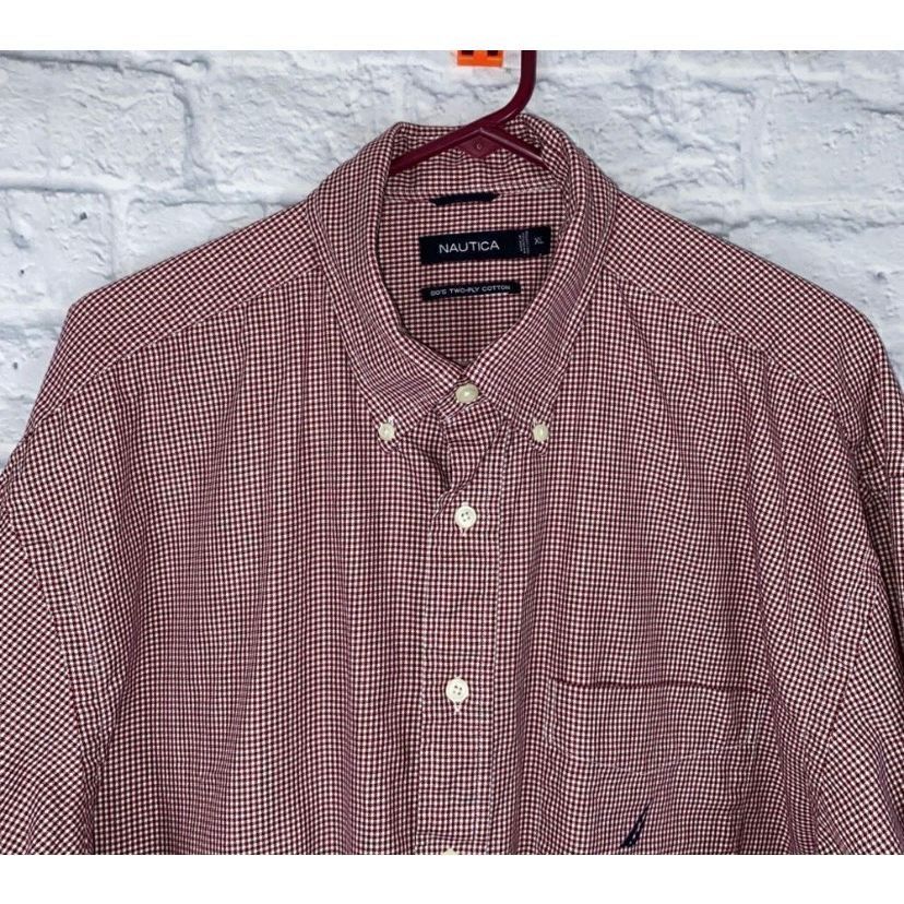 Nautica Nautica men XL 100% 80’s 2 ply cotton red & white checkered Size US XL / EU 56 / 4 - 5 Thumbnail